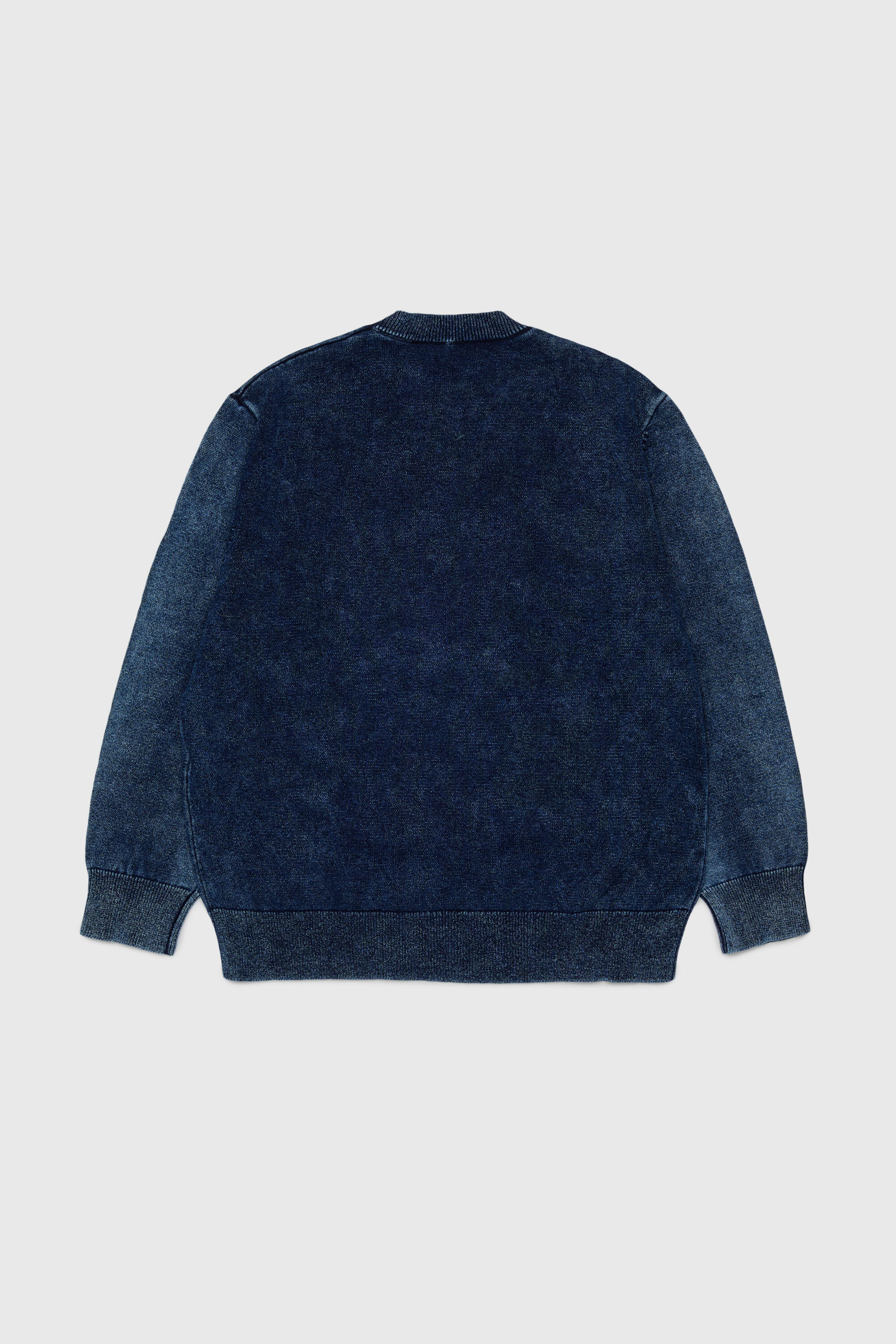 Diesel - KFINNIC OVER, Man's Denim-effect jumper with phoenix motif in Dark Blue - 2
