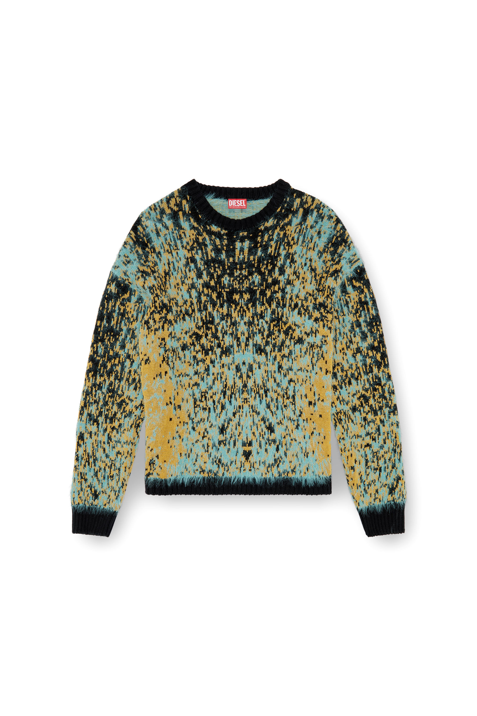 Diesel - K-RAIN, Man's Jumper with acid rain effect in Blue/Yellow - 2