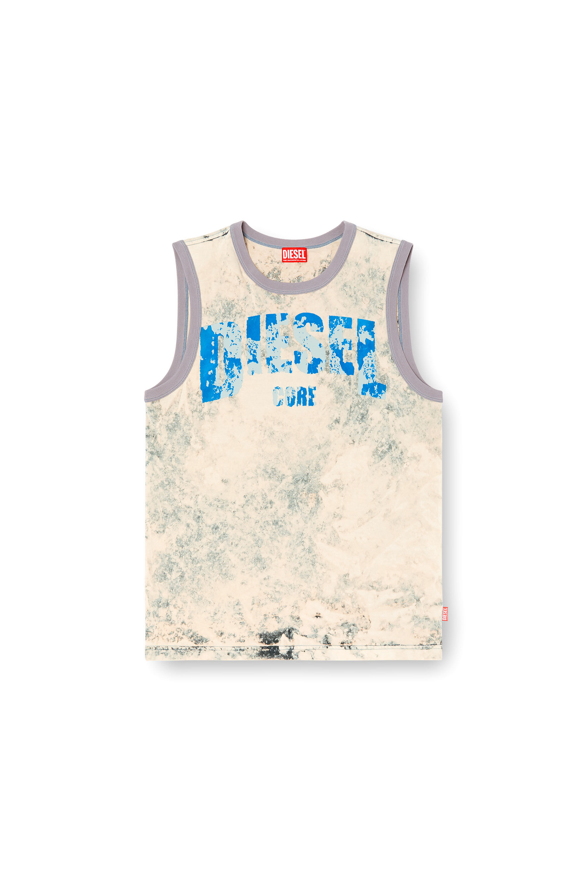 Diesel - T-BISCO-R1, Man's Treated tank top with Diesel Core logo in Light Grey - 2