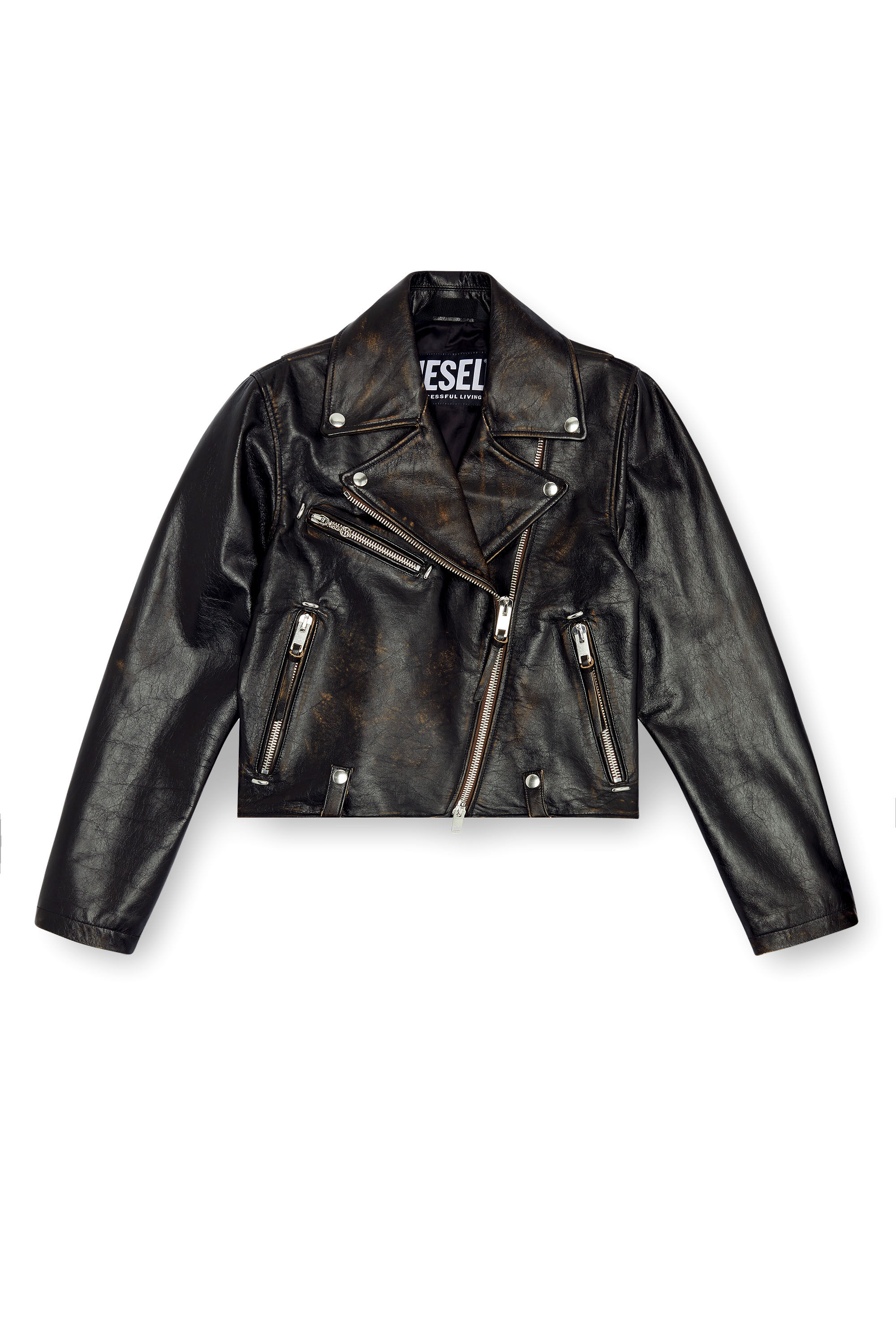 Superdry tier leather biker jacket hotsell