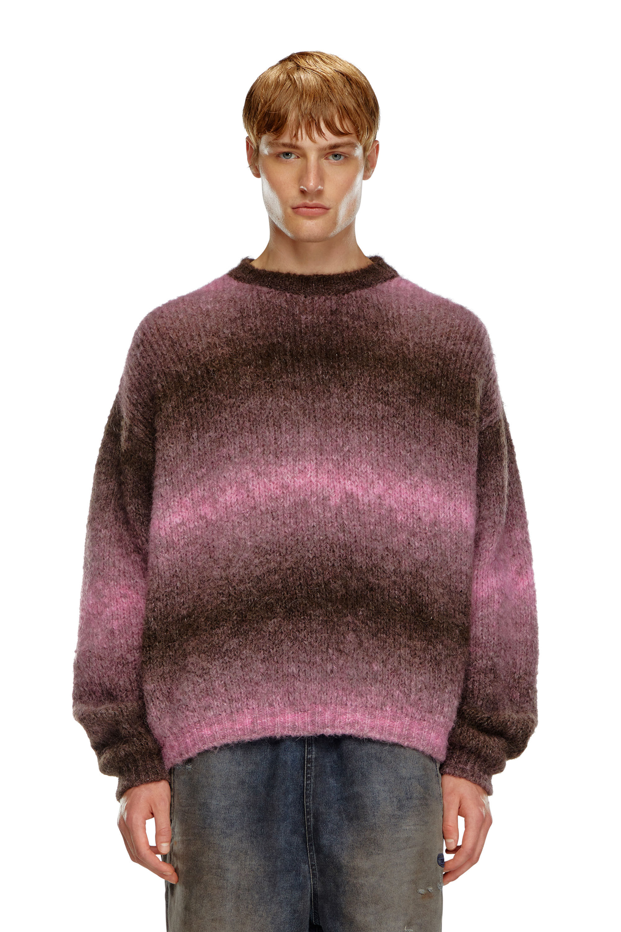 Diesel - K-RASTA, Man's Dégradé jumper in alpaca blend in Violet - 3