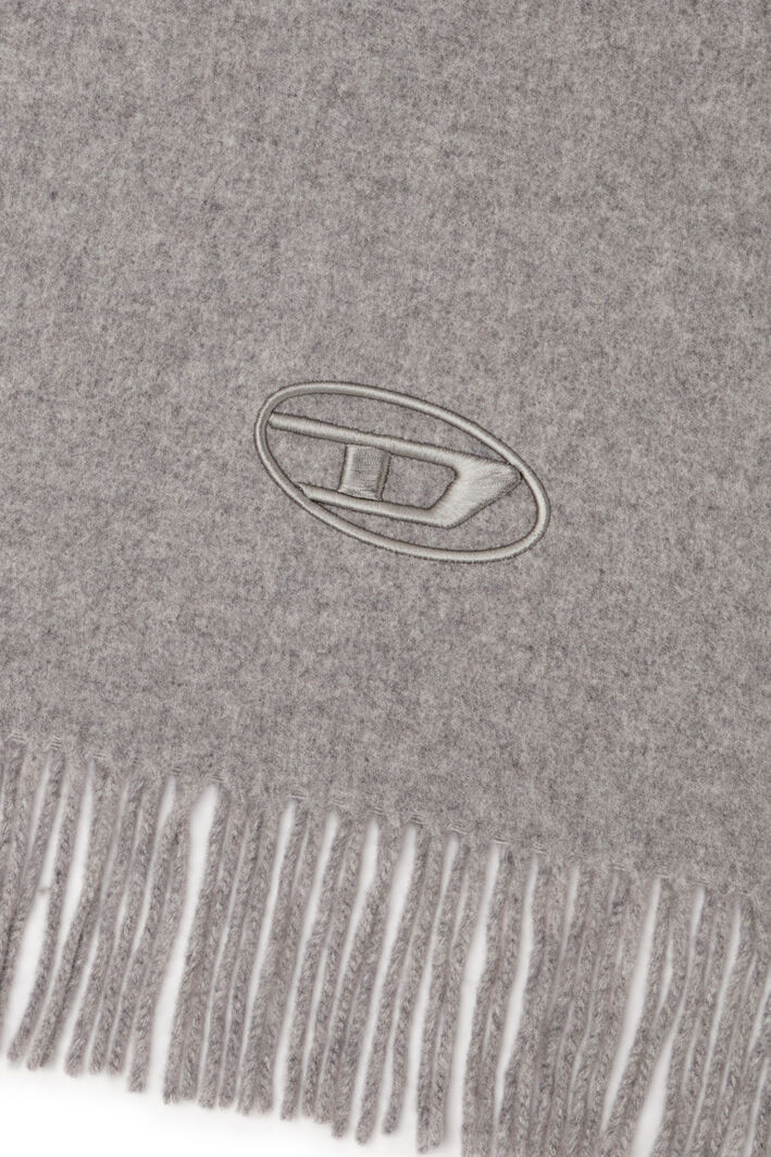 Diesel - S-IMON-D-LONG, Man's Wool-blend scarf with fringed edges in Grey - 3