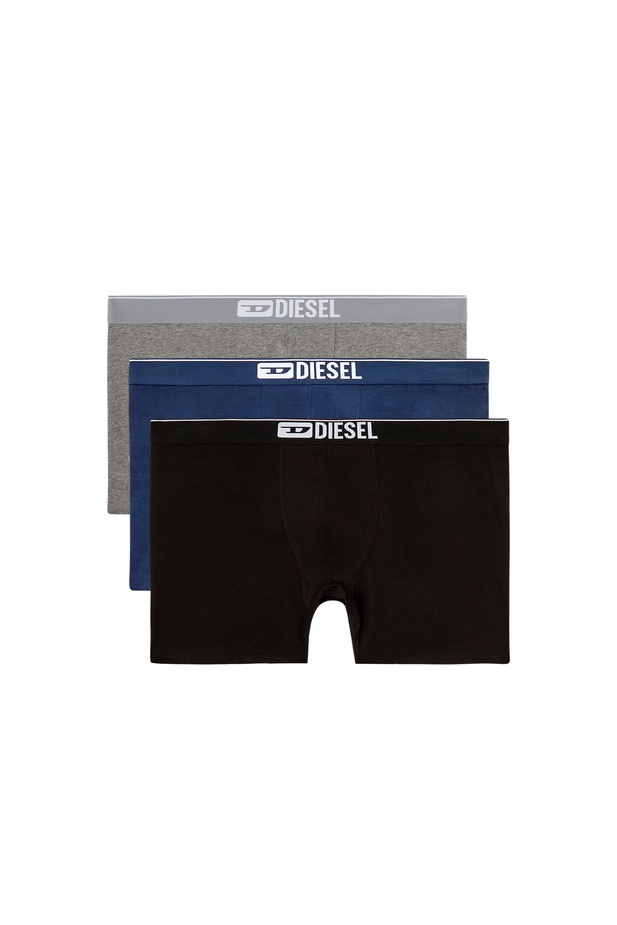 Diesel - MAX-3PACK, Man's Three-pack stretch cotton boxer briefs in Blue/Black - 2