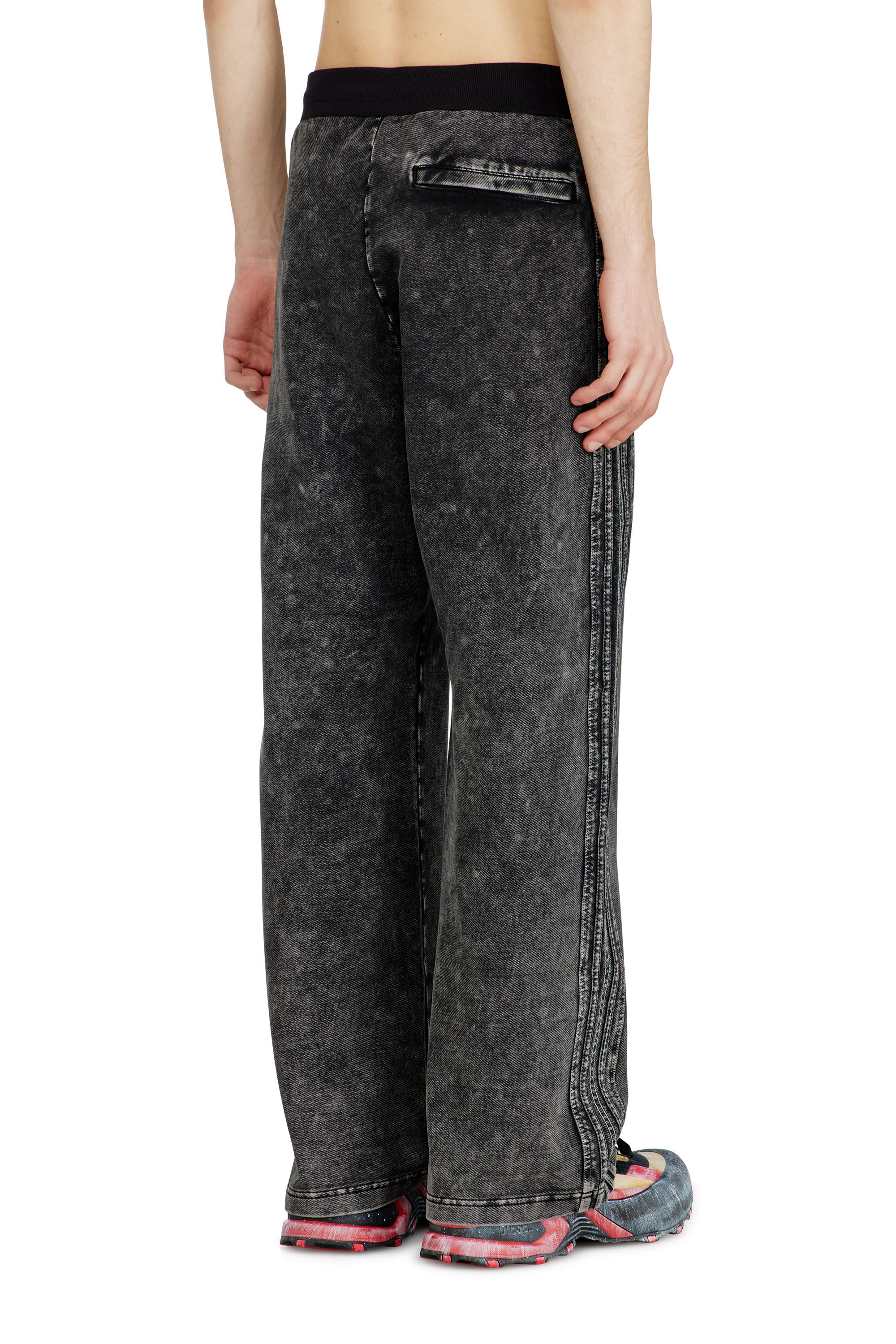 Diesel - P-ALT, Man's Denim-look sweatpants with side bands in null - 3