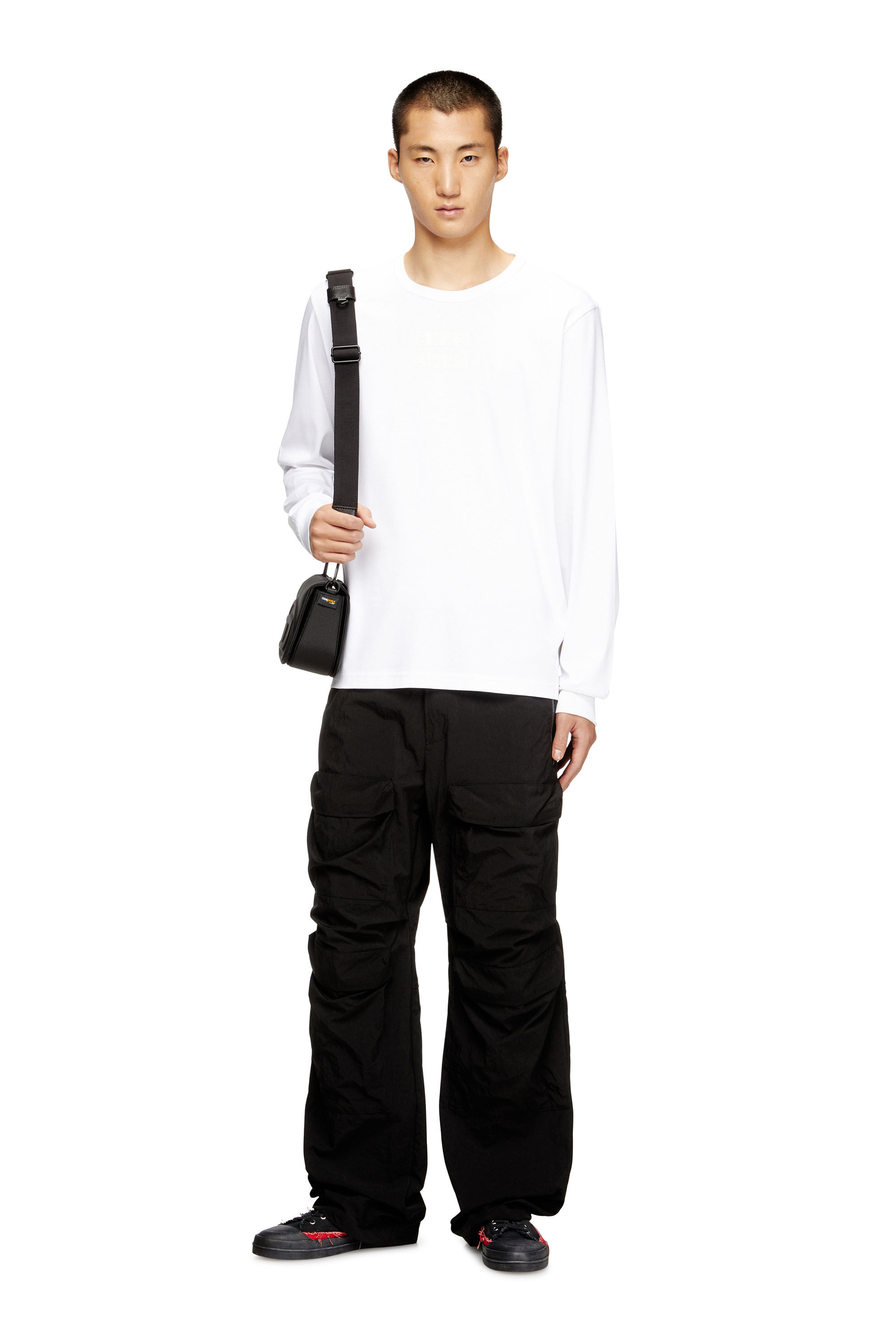 Diesel - T-MADJUST-LS-T1, Man's Long-sleeve cotton t-shirt in White - 1