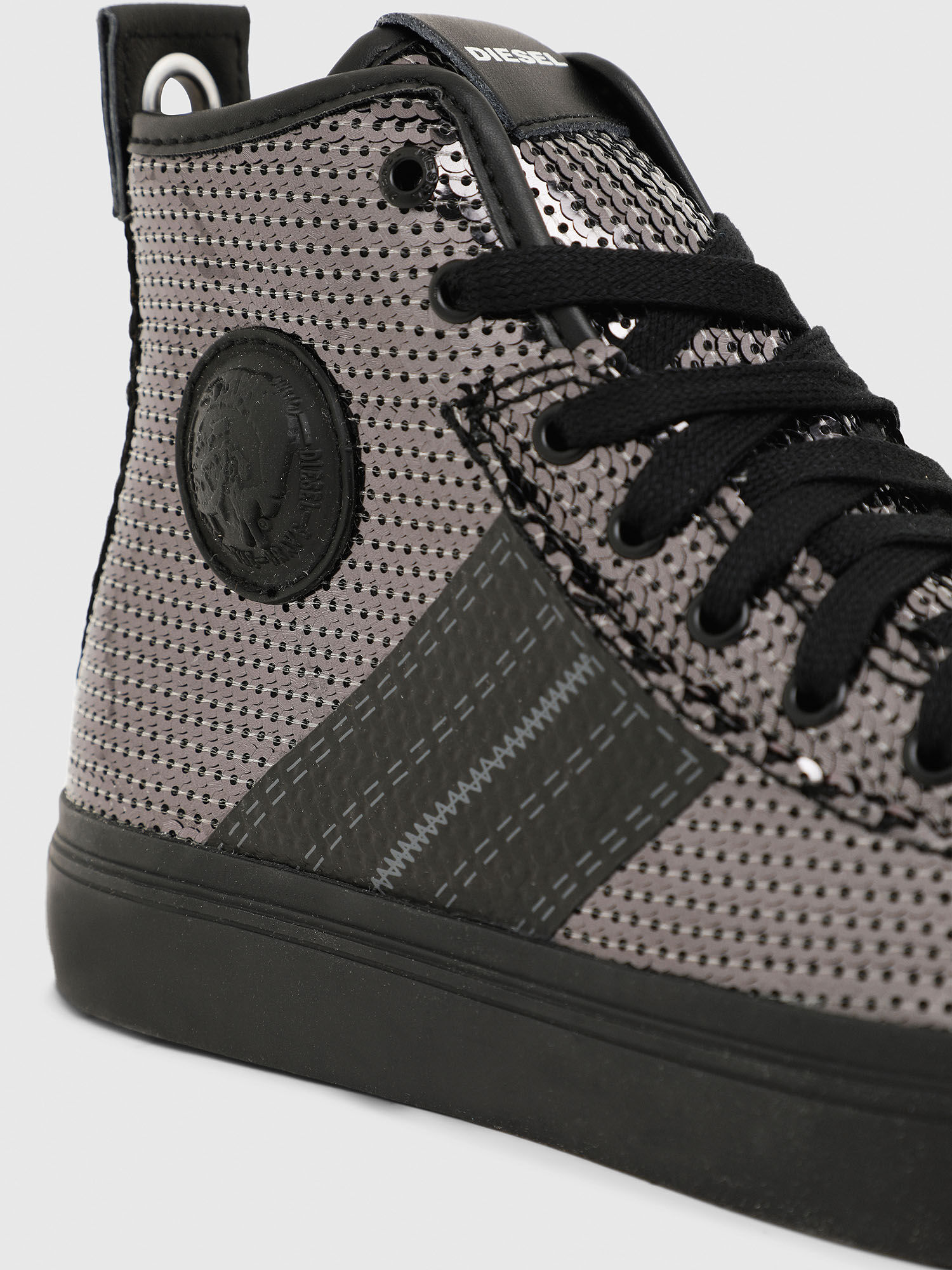 black sequin high top sneakers