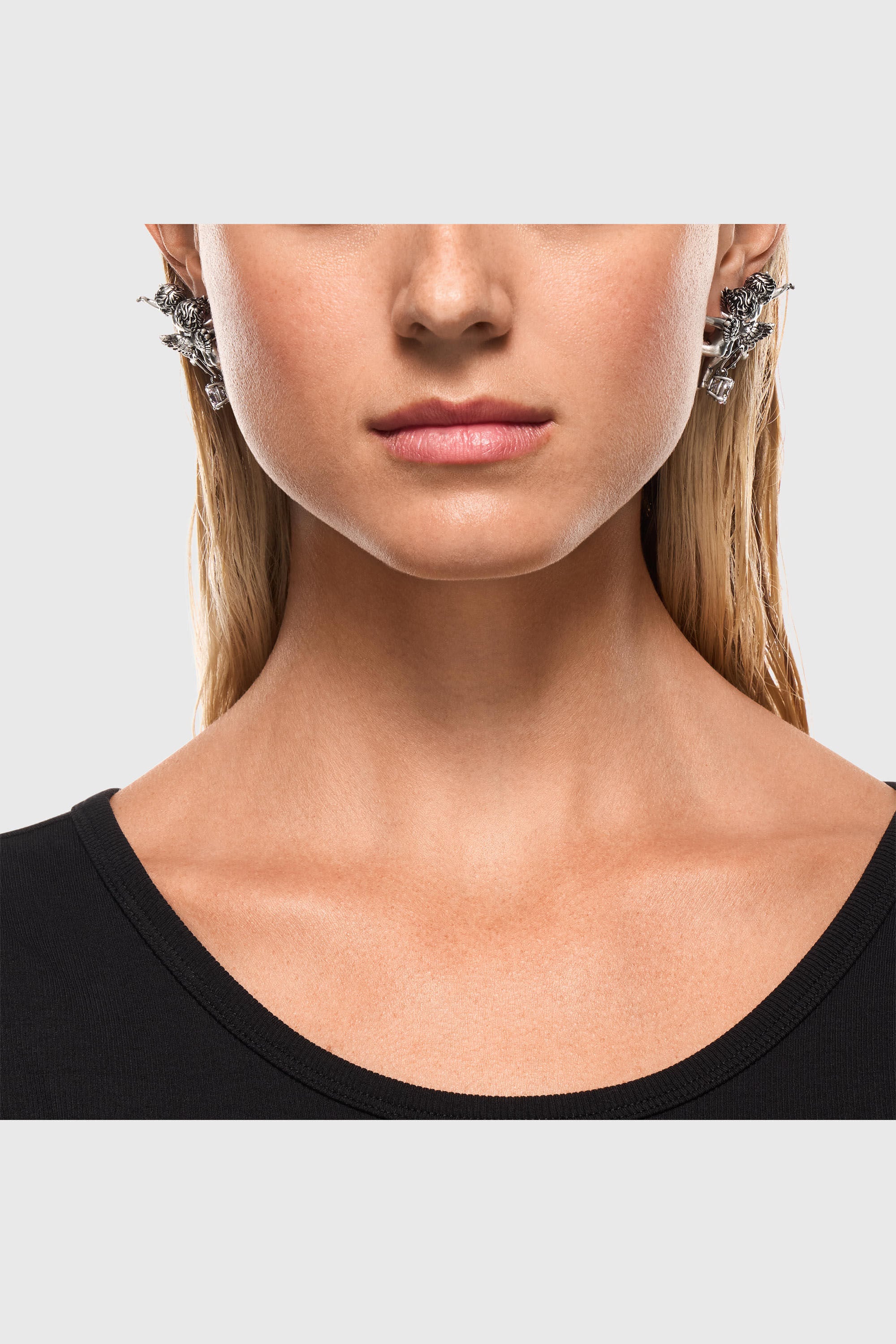 Diesel - DX1753040, Unisex's Silver-tone angel drop earrings in Silver - 4