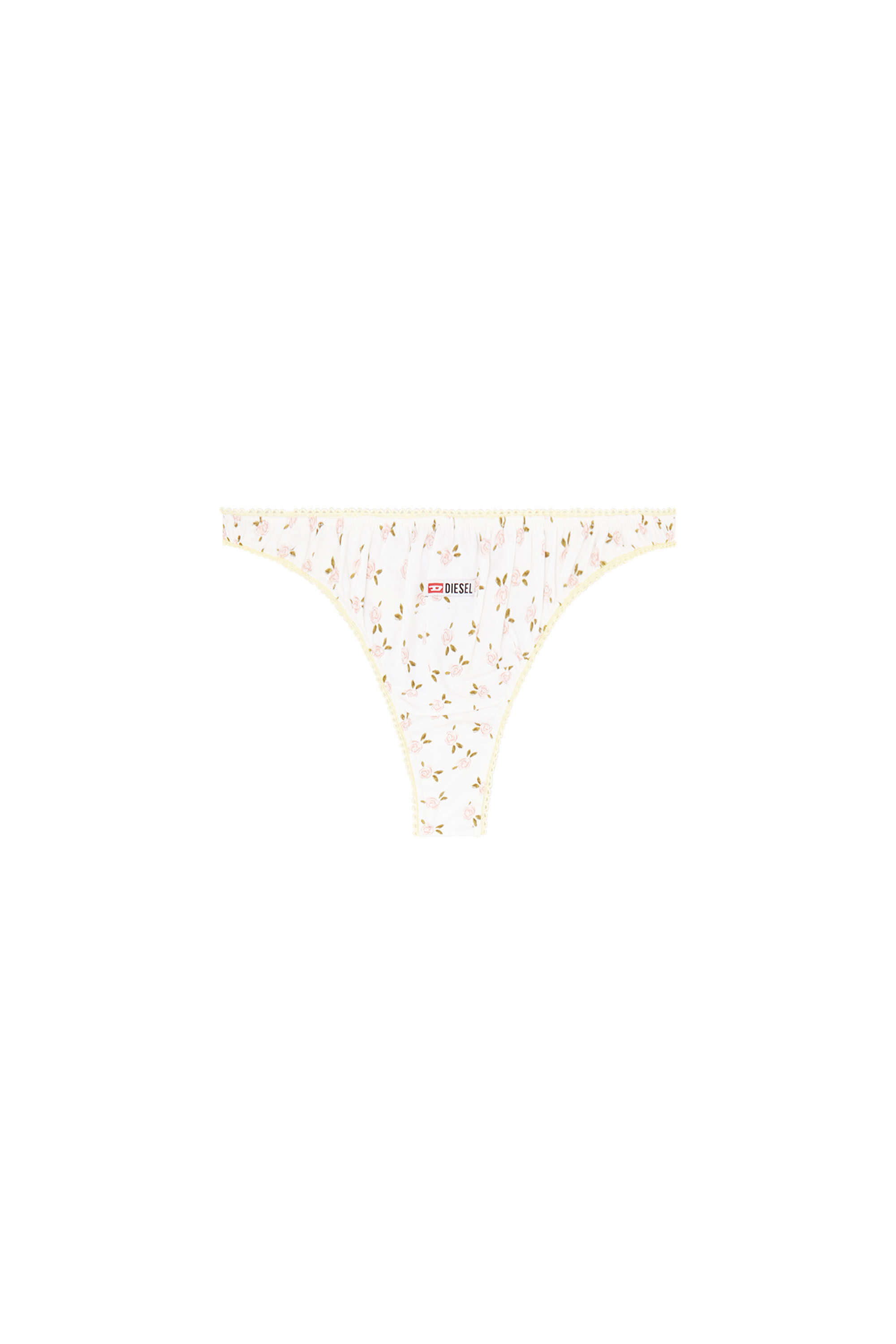 Diesel - ALEXIS-D-CORE, Woman's Thong in cotton with all-over floral print in White - 2