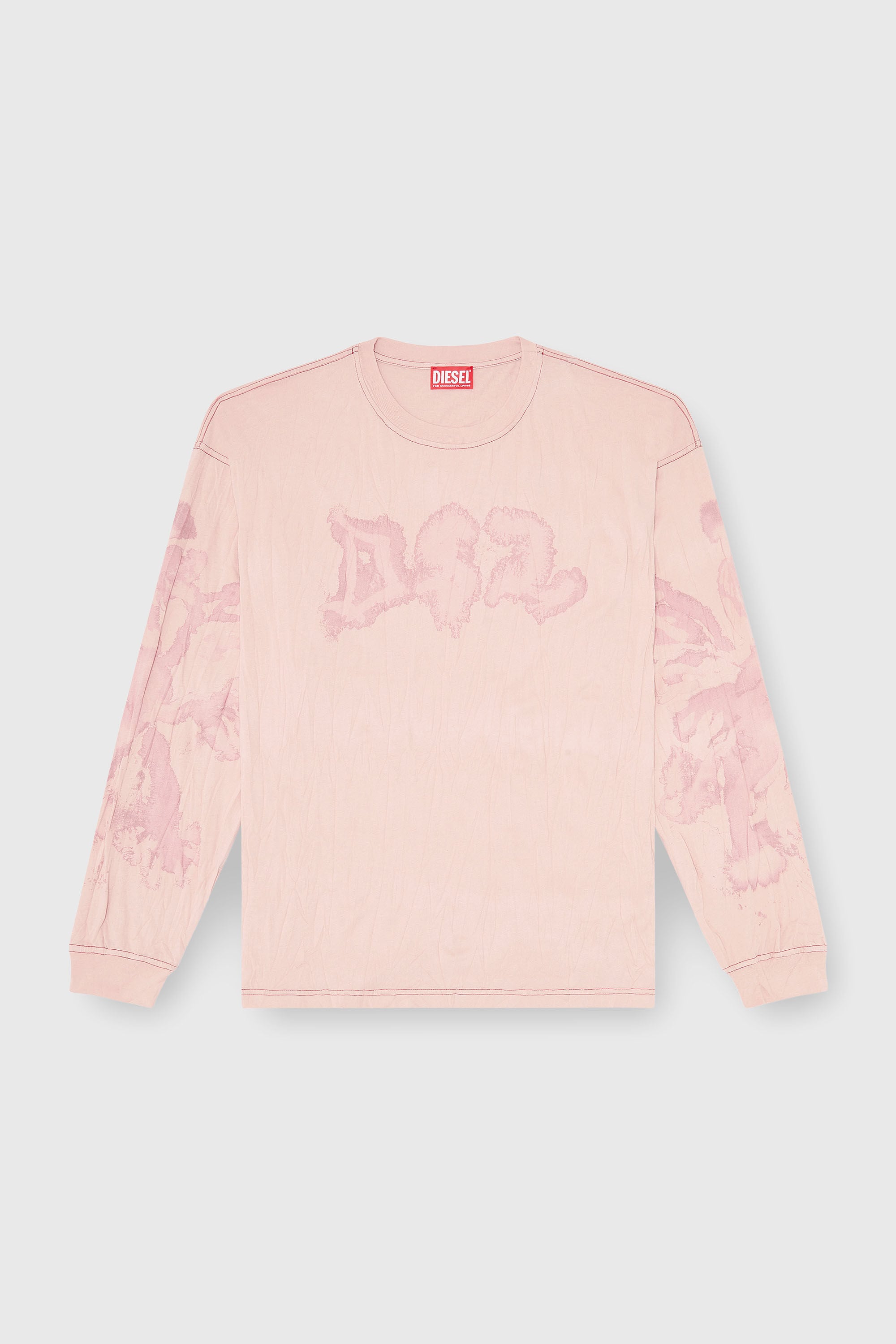 Diesel - T-BOXT-LS-AA4, Man's Relaxed long sleeve tee with blotched print in Pink - 2