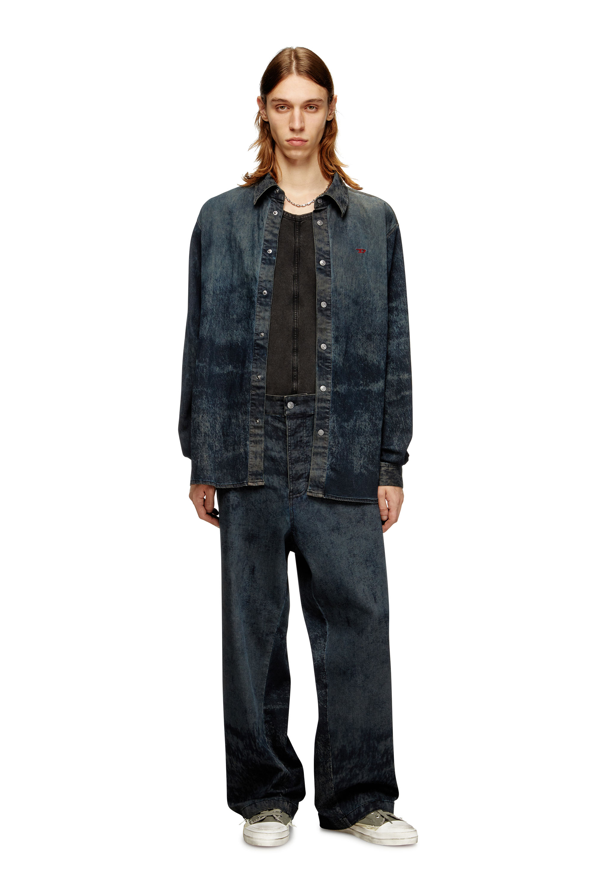 P-LIVERY-B, Black Diesel - P-LIVERY-B, Man's Utility pants in cotton blend in Black - 1