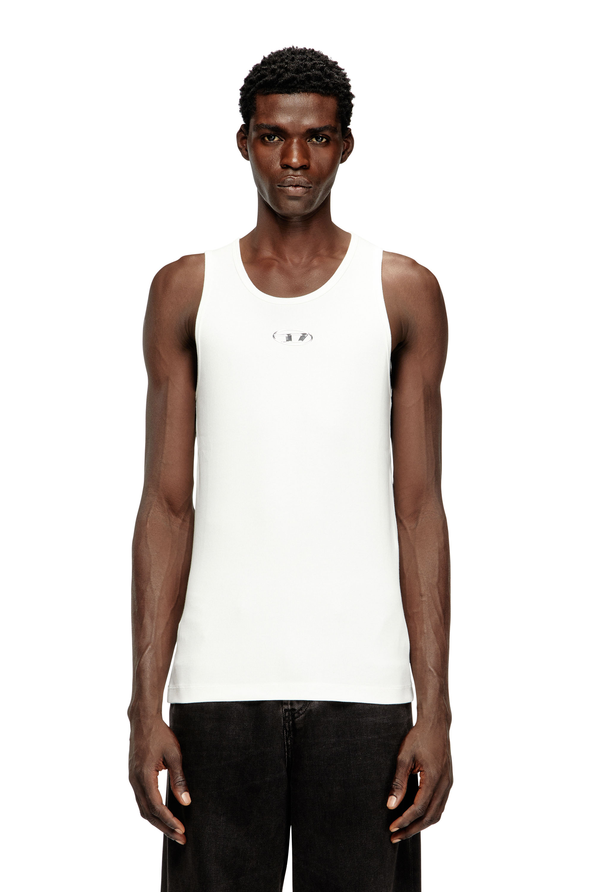 Diesel - T-LIFTY-IOD, Man's Cotton tank top with logo in White - 1