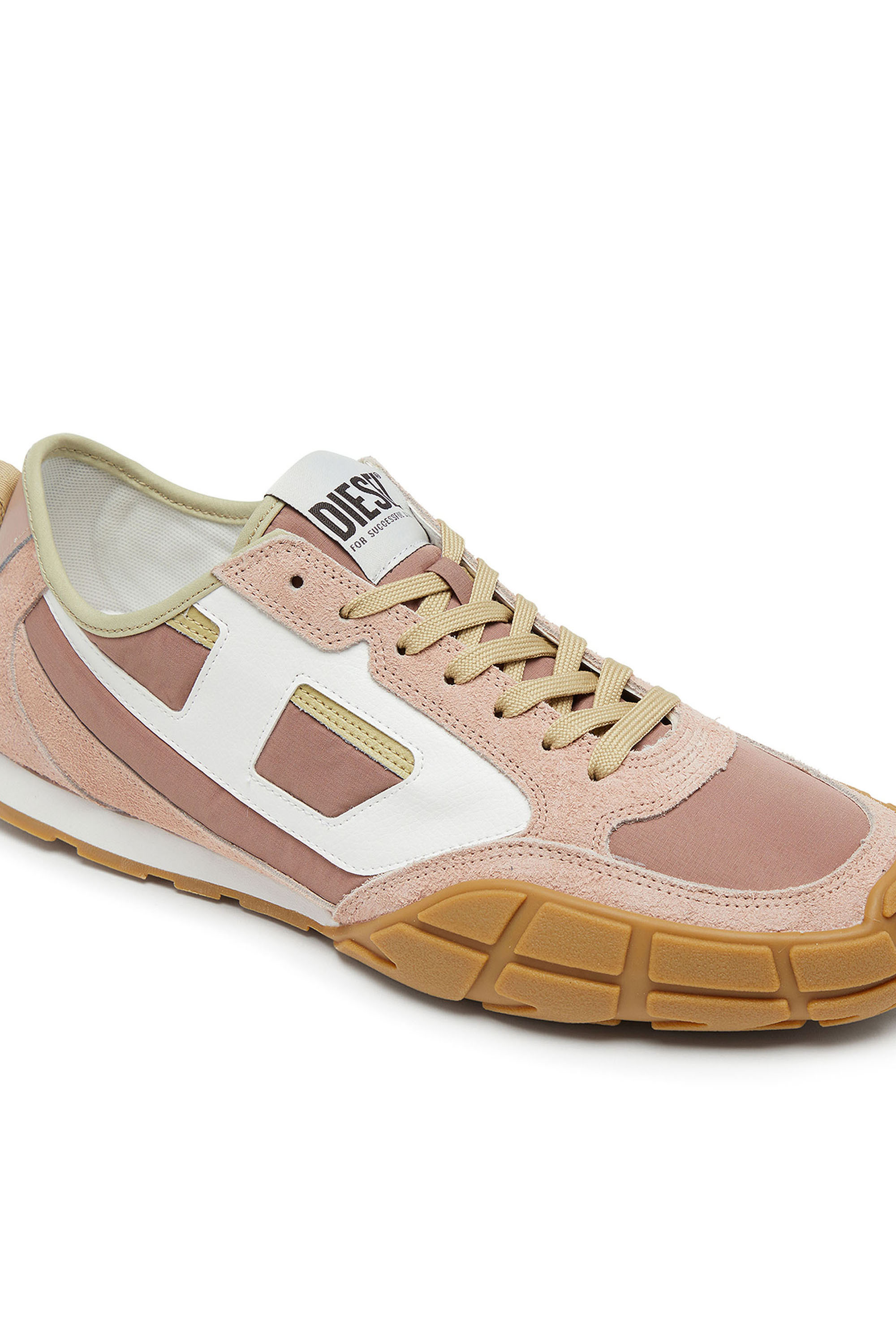 S-PAGODHA LOW W, Pink/White Diesel - S-PAGODHA LOW W, Woman's S-Pagodha-Sneakers in leather, suede and ripstop in Pink/White - 6