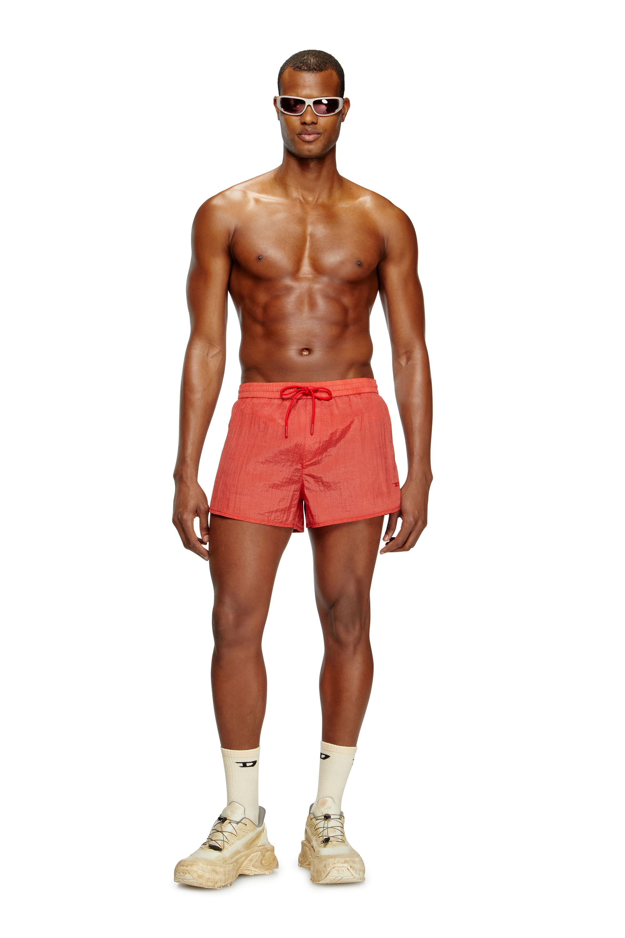 Diesel - OLIVER-30-D-POP, Man's Swim shorts in treated ripstop in Red - 1