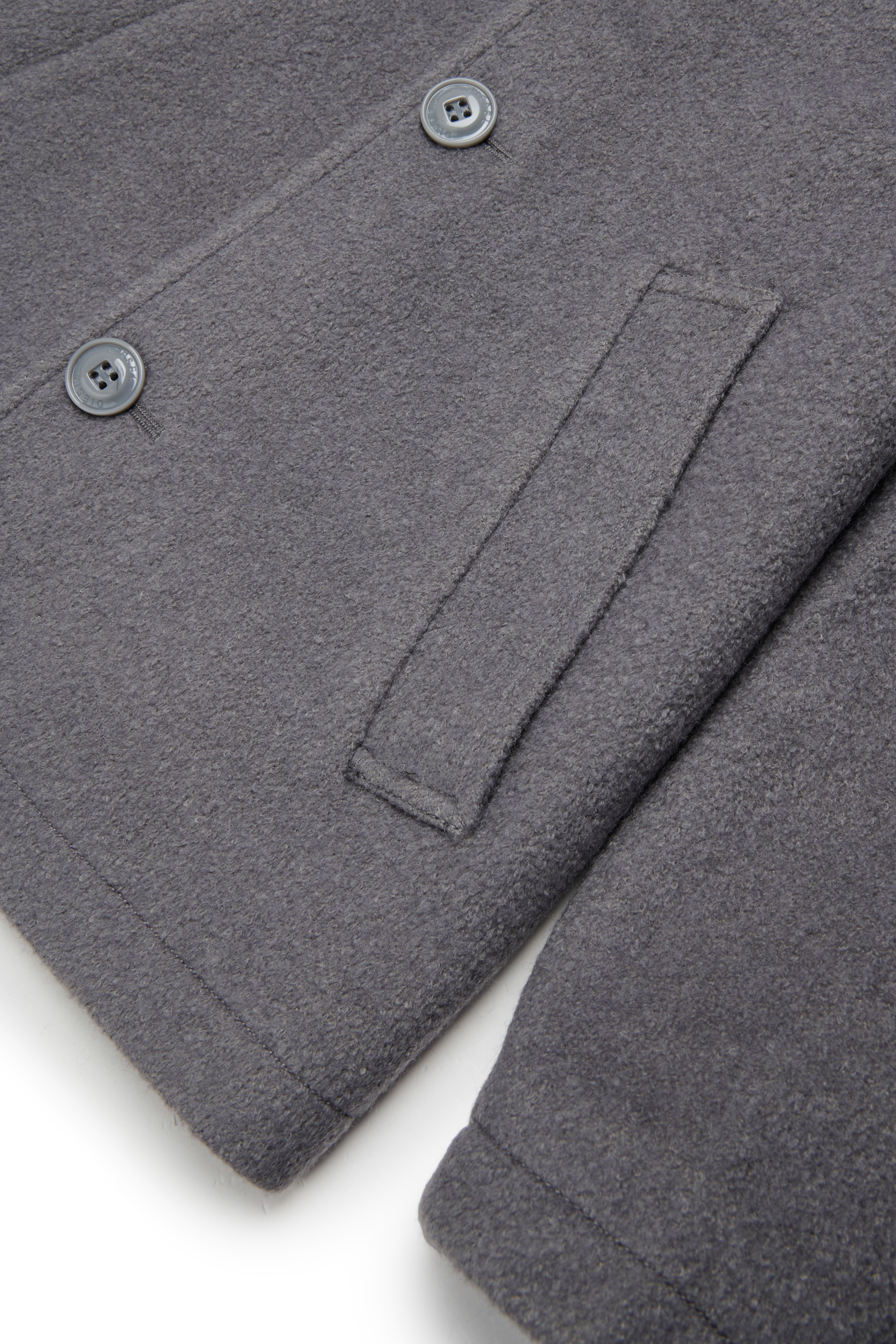 Diesel - JASTONEOUT, Man's Wool-blend coat with detachable hood in Dark grey - 4