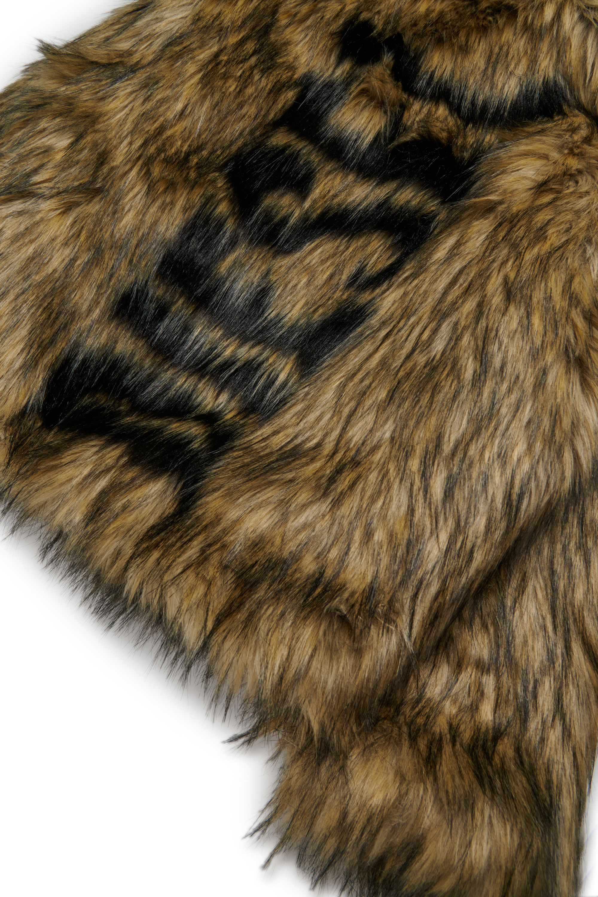 Diesel - JFURLY, Woman's Faux fur jacket with logo in Brown - 4