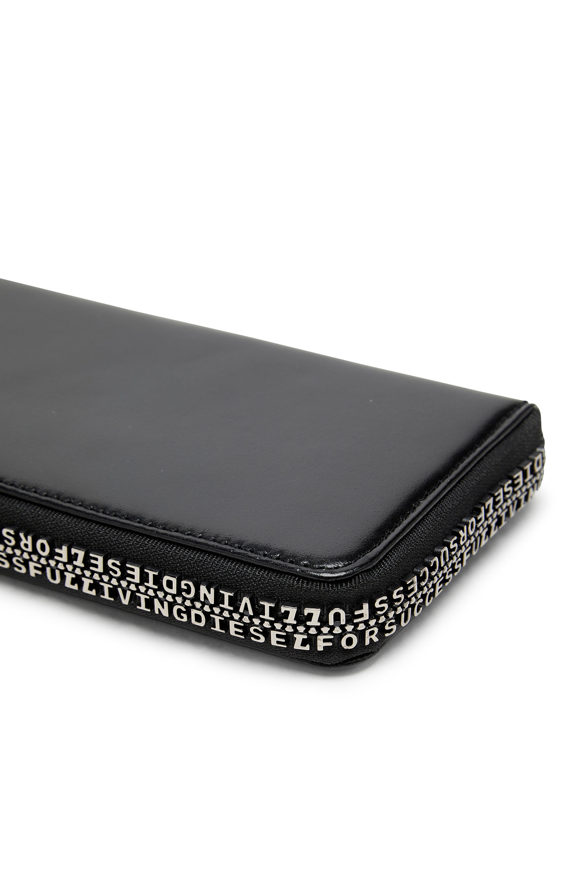 ZIP-D CONTINETAL L, Black Diesel - ZIP-D CONTINETAL L, Man's Long leather wallet with logo zip in Black - 4