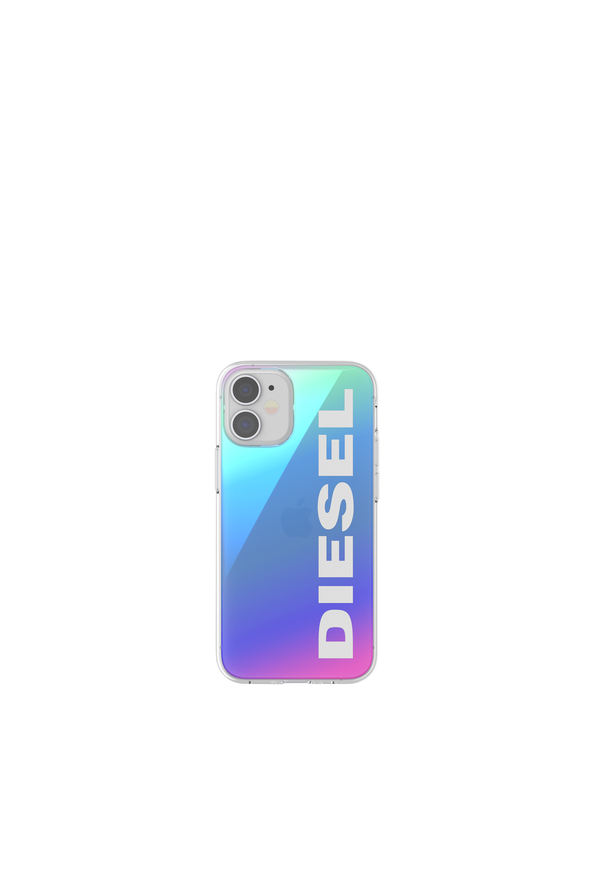 Diesel - 43526 STANDARD CASE, Unisex's Holographic TPU case with white logo for iPhone 12 Mini in Blue/White - 2