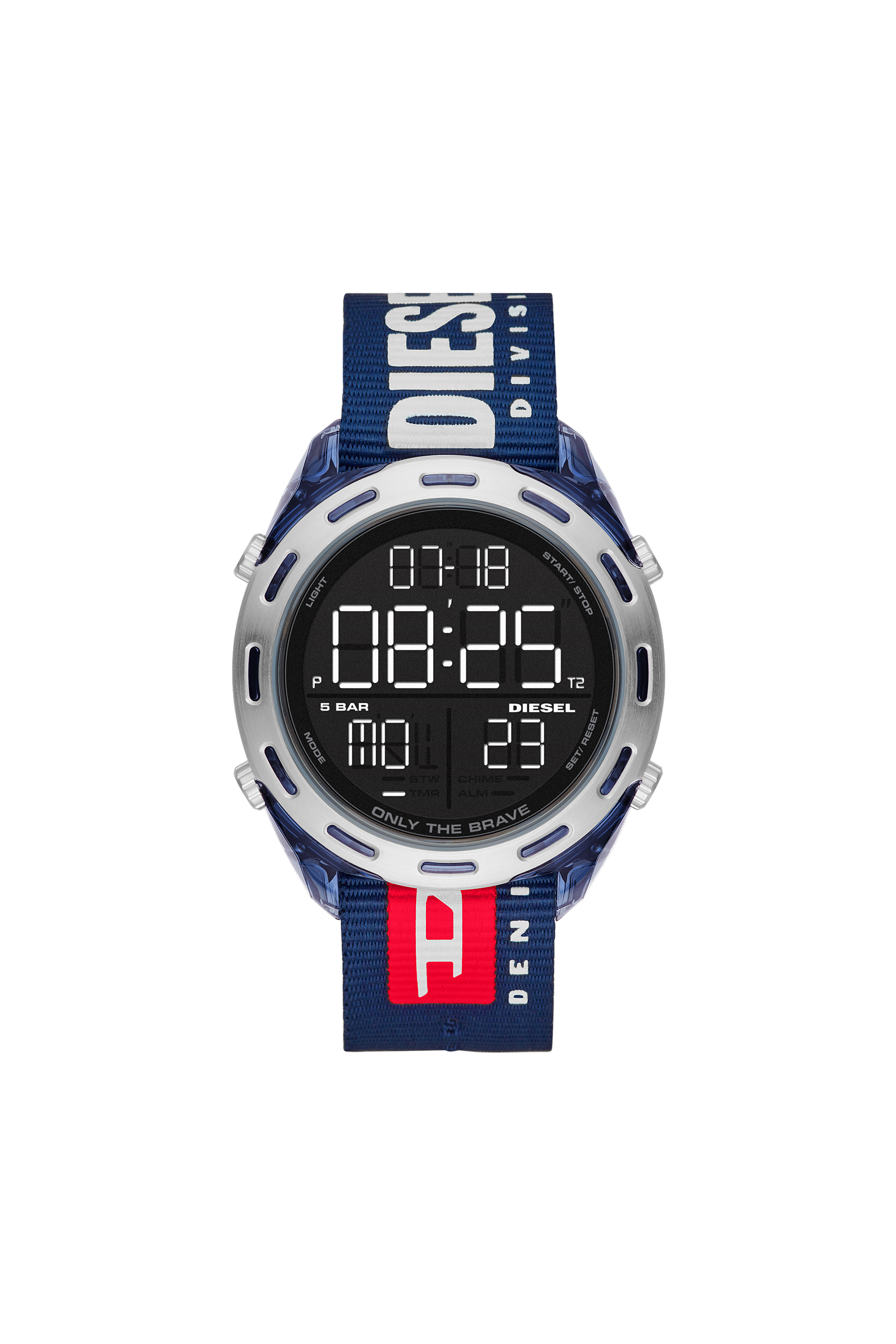 Diesel - DZ1915, Man's Crusher Digital Navy Nylon Watch in Blue - 1