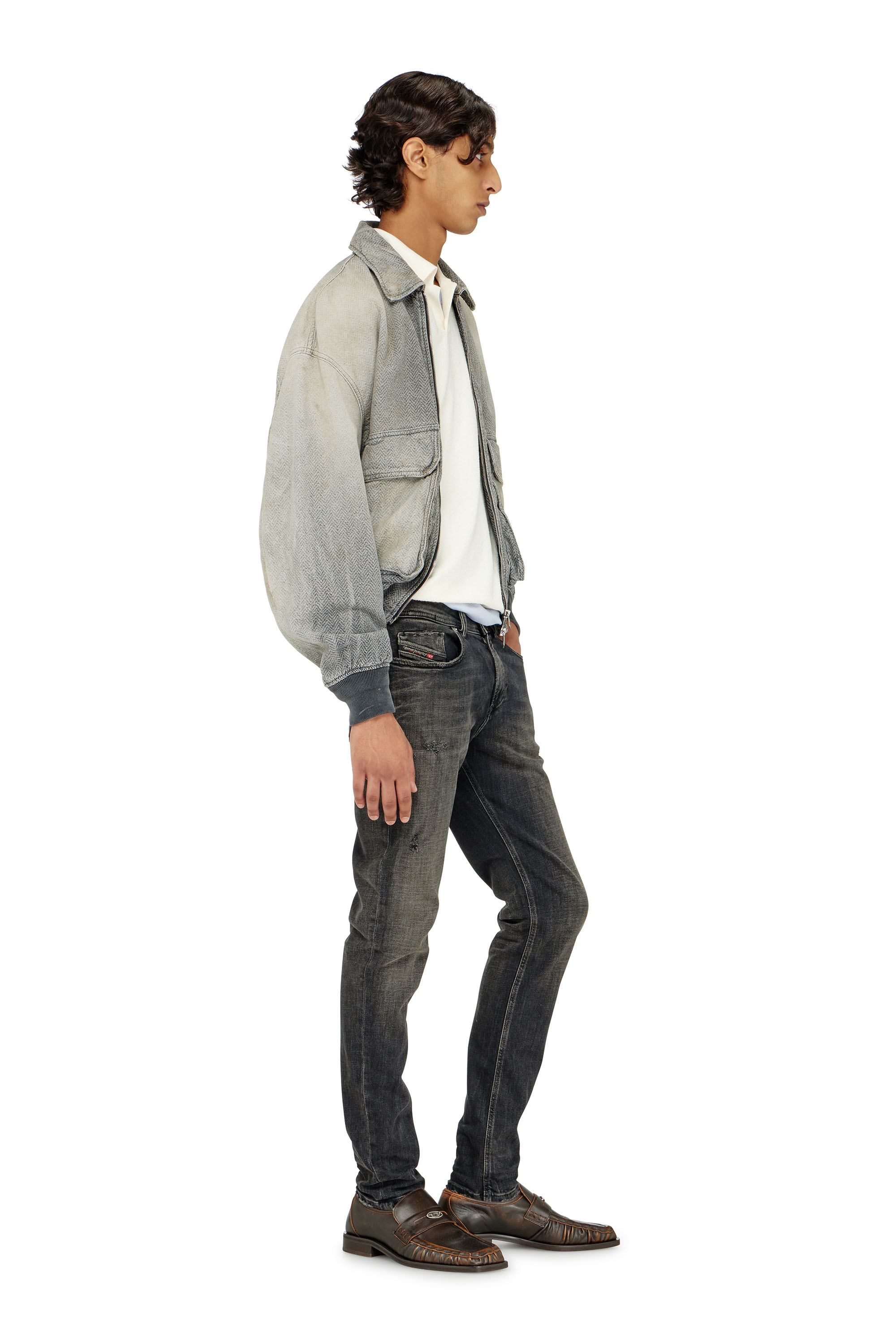 Diesel - Man's Skinny Jeans 1979 Sleenker 09P77, Black/Dark grey - 4