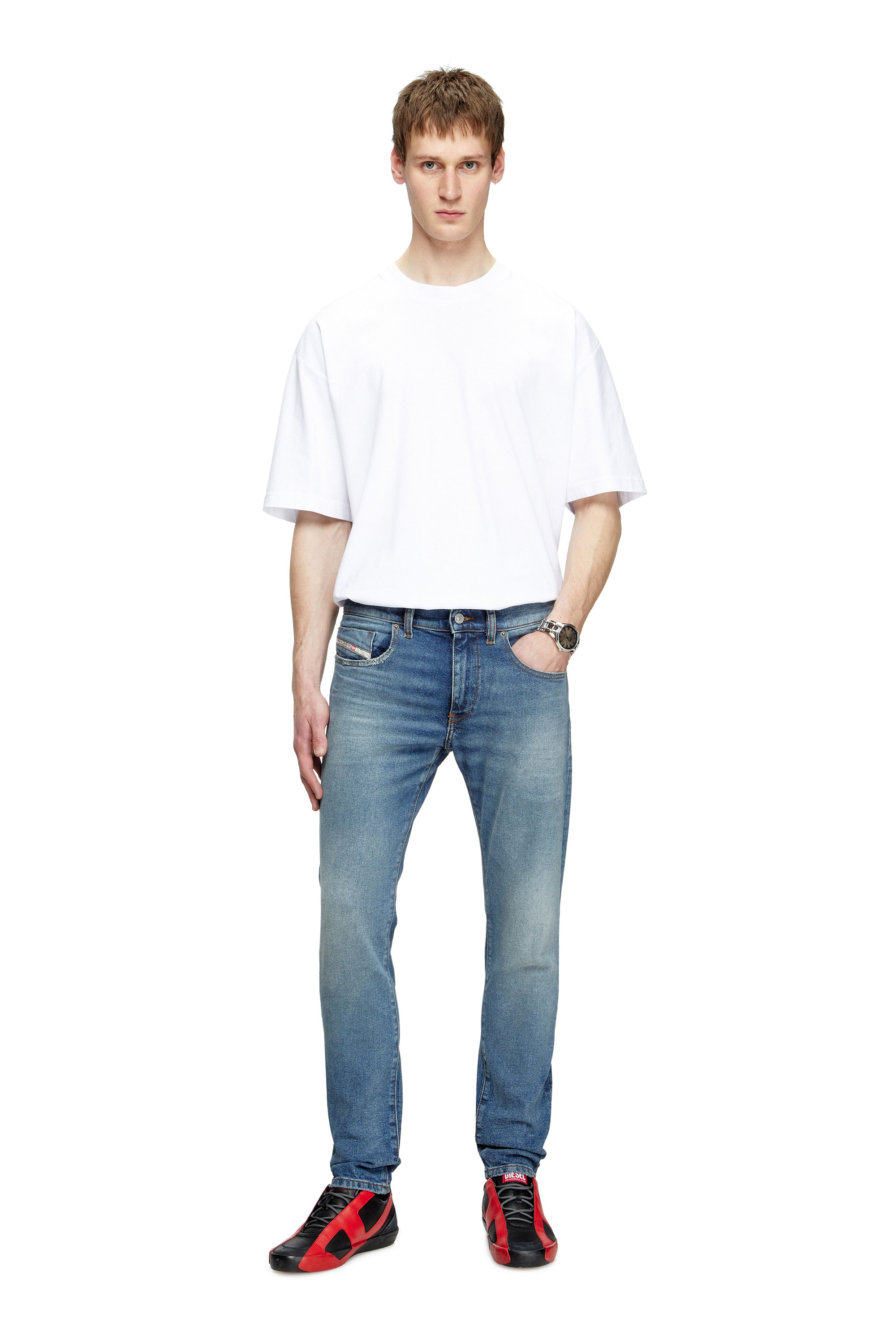 Diesel - Man's Slim Jeans 2019 D-Strukt 0DBEF, Medium blue - 1