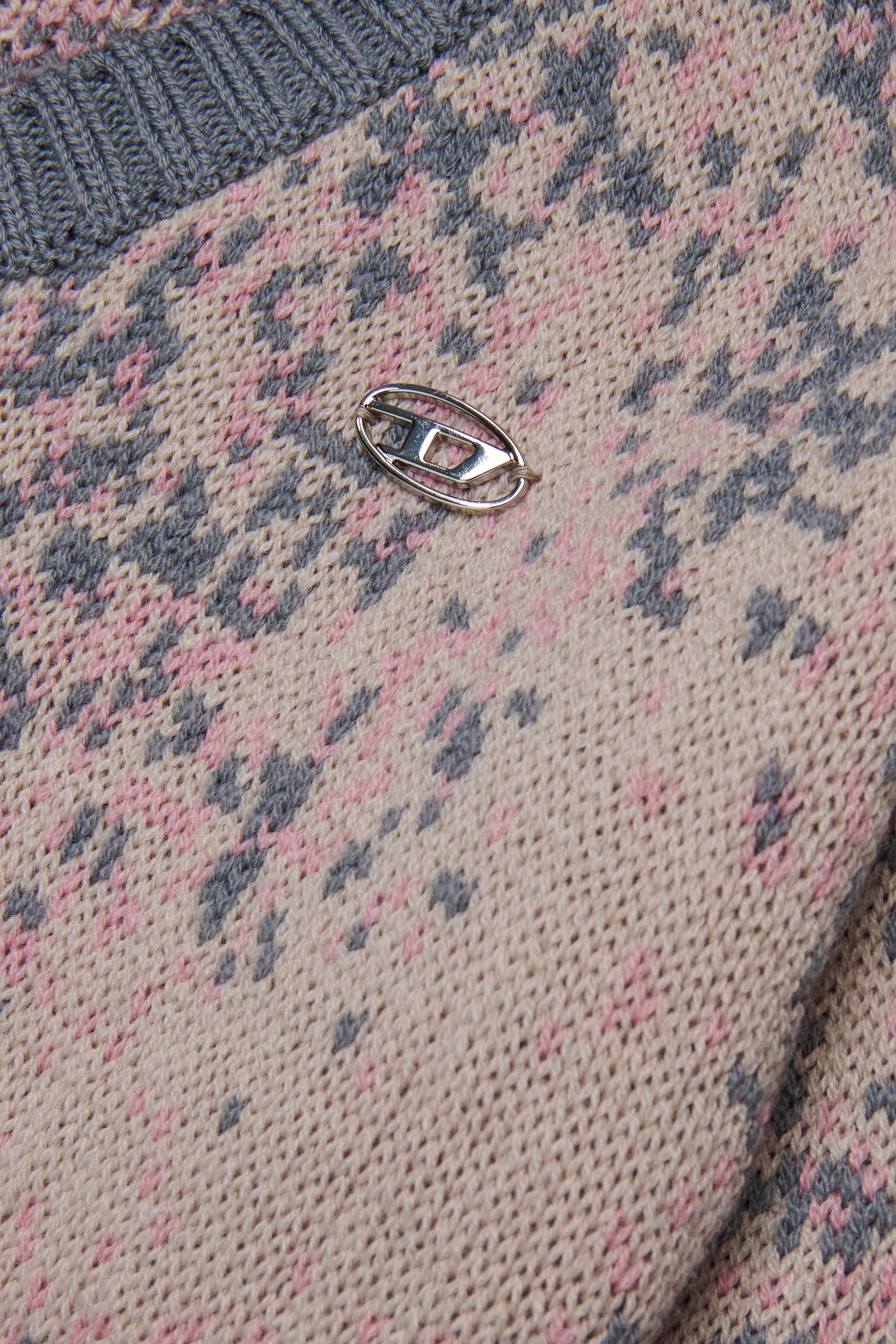 Diesel - KMRENZA, Woman's Wool sweater with V-neck in Pink - 4