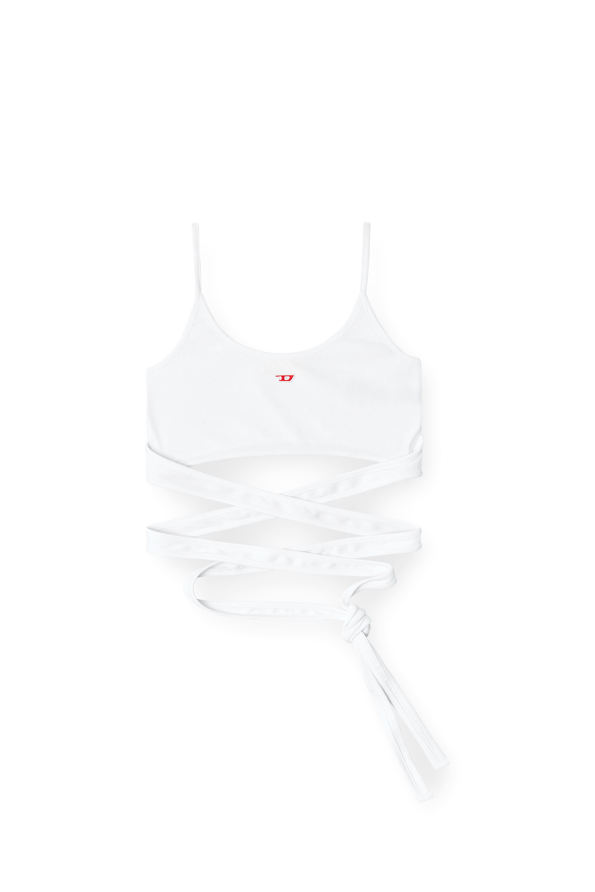 T-LEYA-TAIL, White Diesel - T-LEYA-TAIL, Woman's Vest top with wrap ties in White - 2
