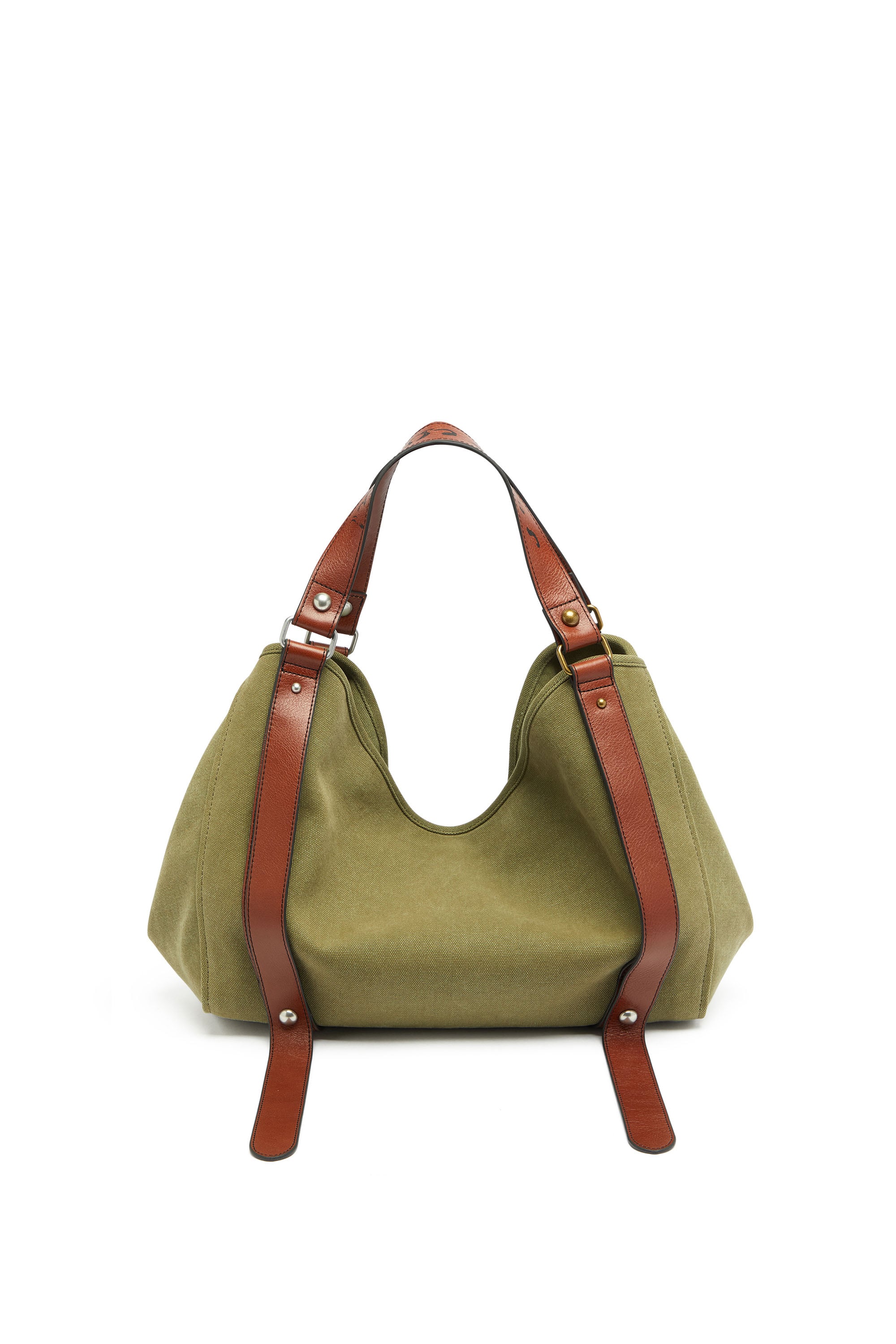 Diesel - D-ONE TOPHANDLE M, Unisex's D-One-Medium top-handle bag in distressed canvas in Military Green - 3