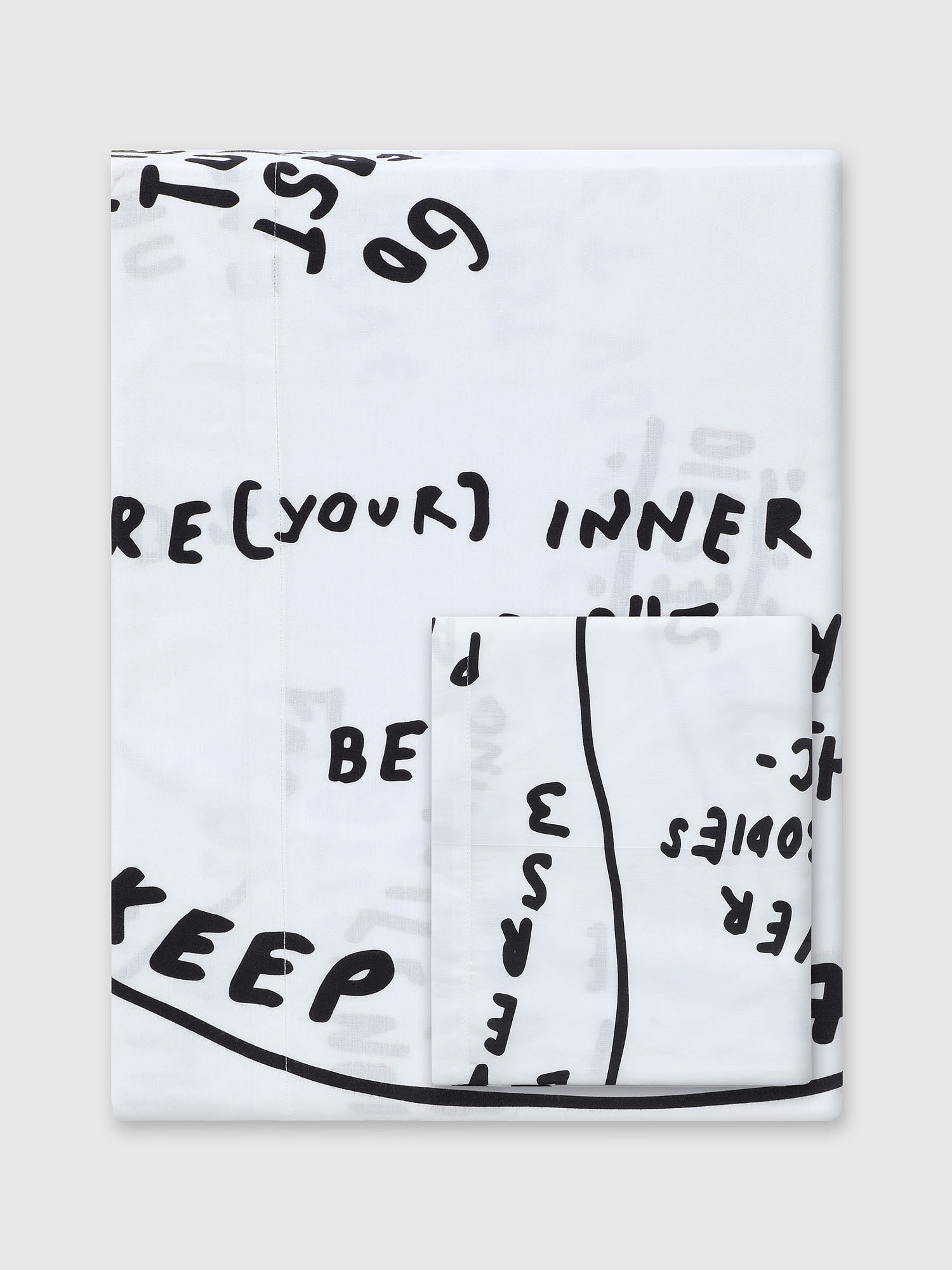 Diesel - 2004011 PCPP SCRIBBLES  255X255 PR001, Unisex's Double duvet cover set SCRIBBLES in Black/White - 1