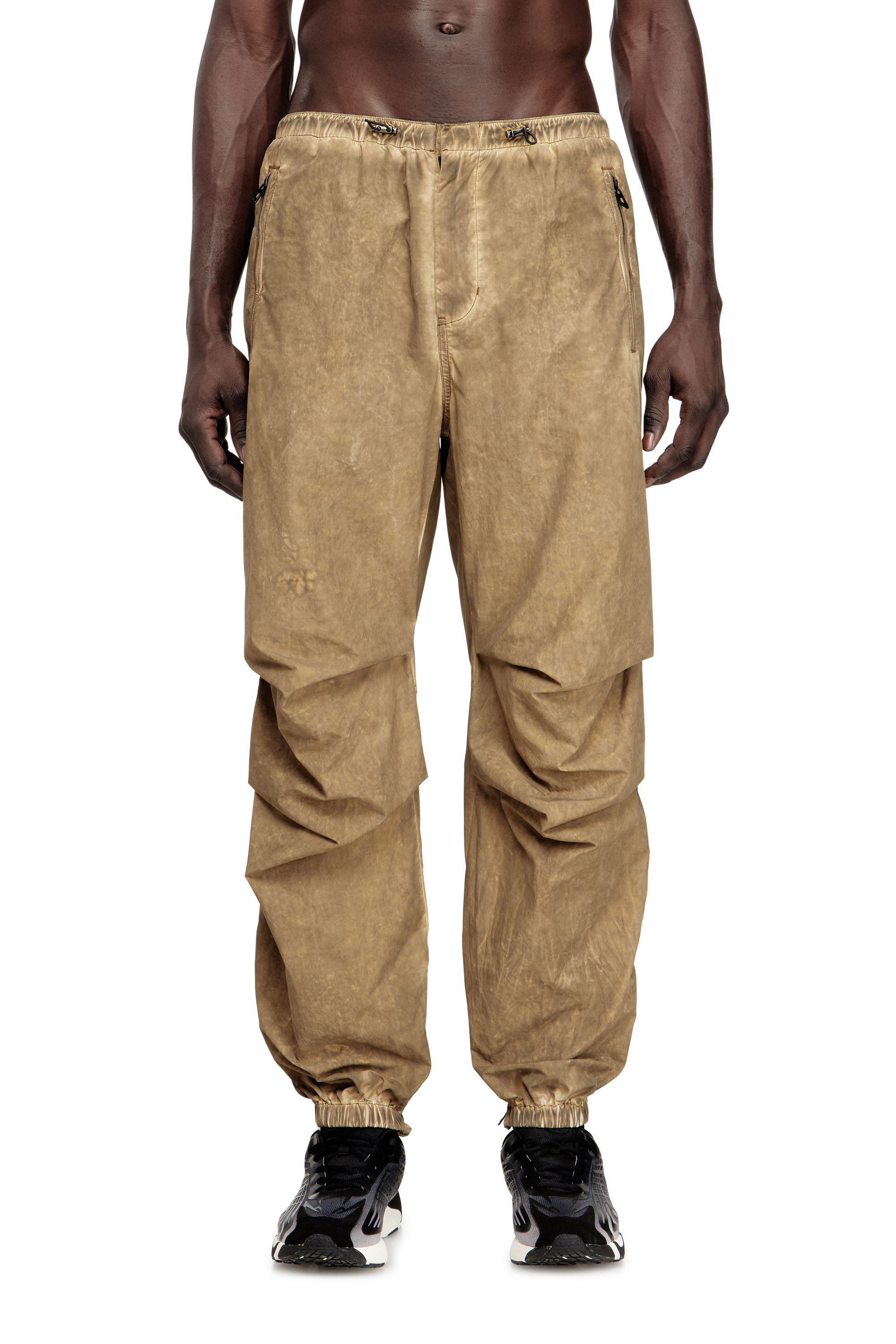 Diesel - P-STITCH-TREAT, Man's Cargo pants in dirt-effect Taslan in Light Brown - 1