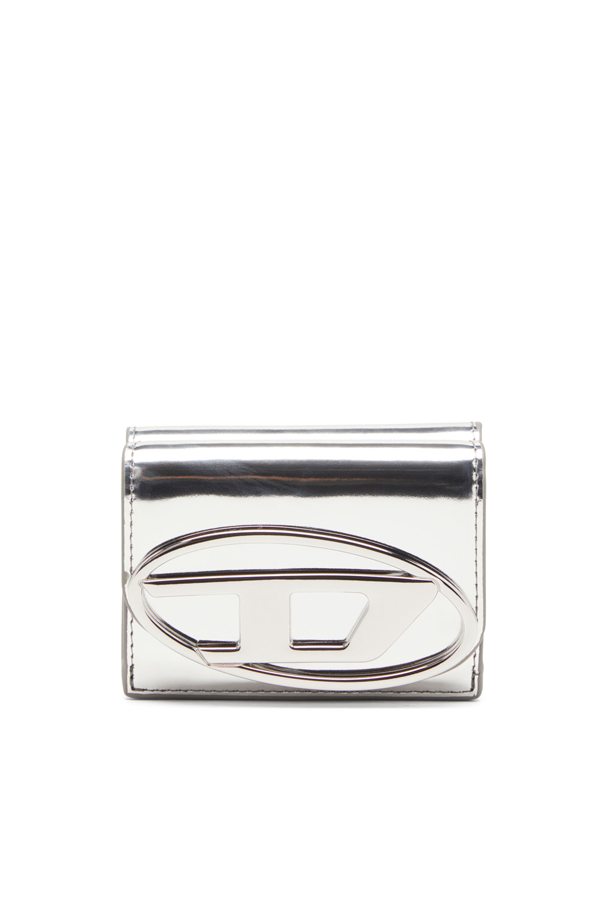 1DR TRI FOLD COIN XS II, Silver Diesel - 1DR TRI FOLD COIN XS II, Woman's Tri-fold wallet in mirrored leather in Silver - 1