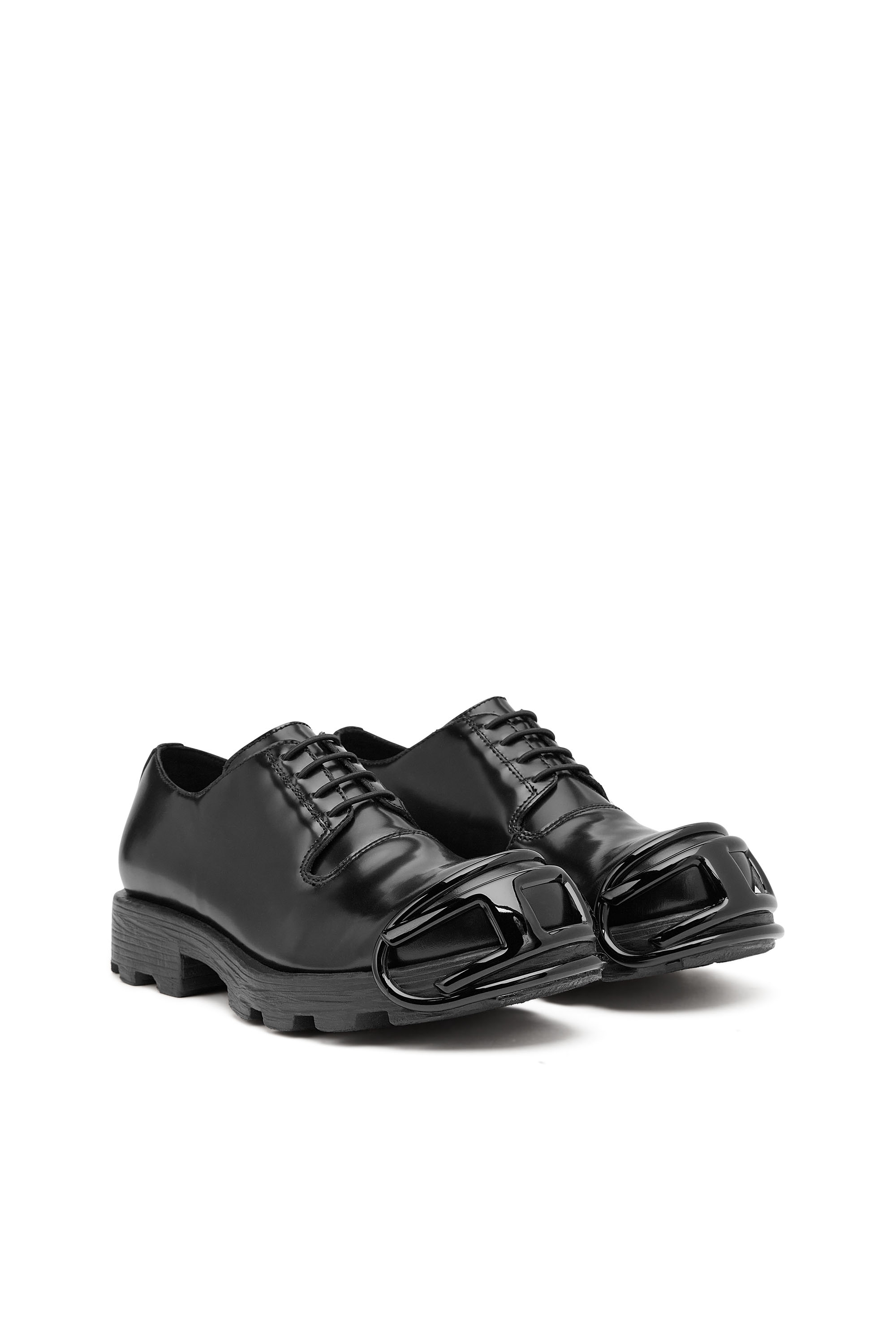 D-HAMMER SO D, Black Diesel - D-HAMMER SO D, Man's D-Hammer-Leather lace-up shoes with oval D toe cap in Black - 2