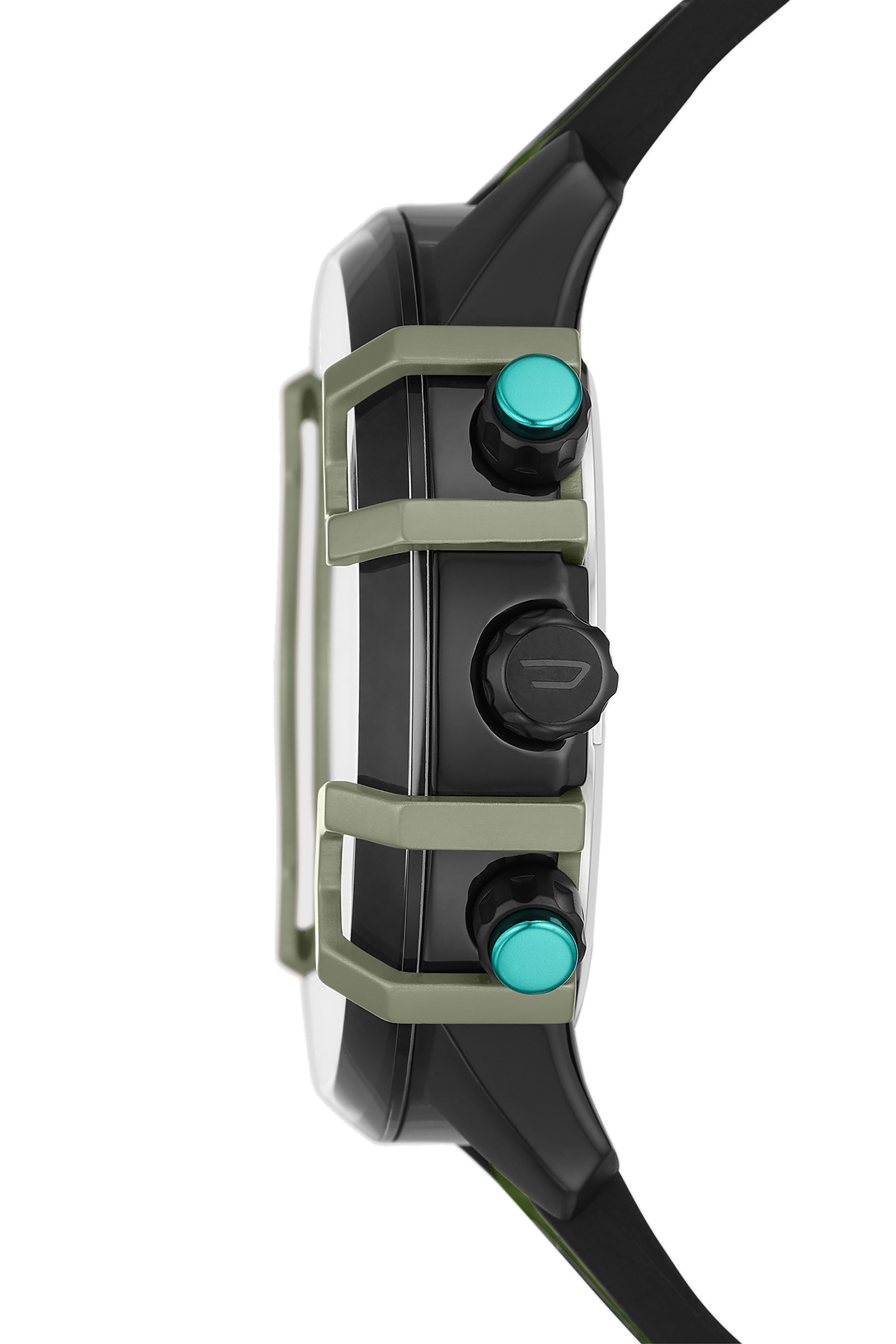 Diesel - DZ4563, Man's Griffed chronograph green canvas watch in Green - 3