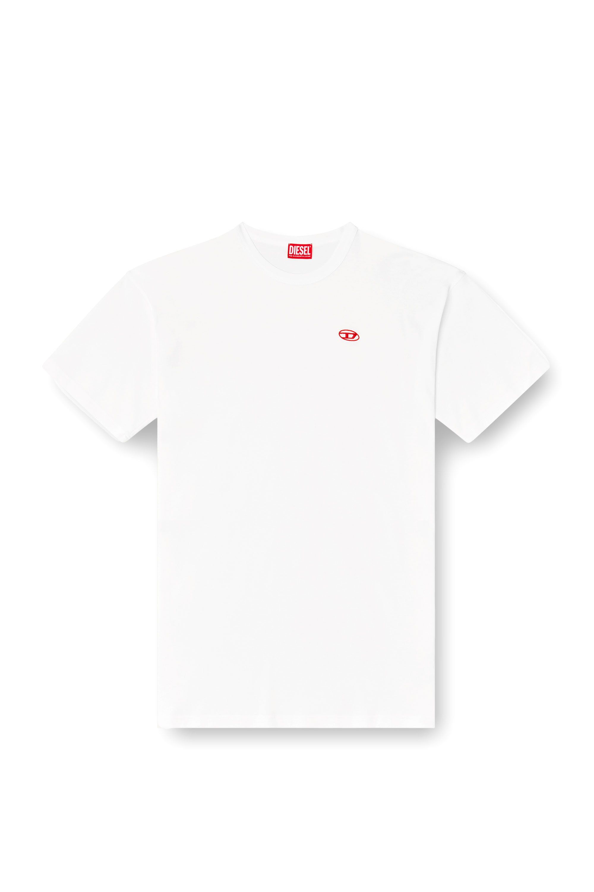 T-BOXT-T6, White Diesel - T-BOXT-T6, Man's T-shirt with red Oval D in White - 2
