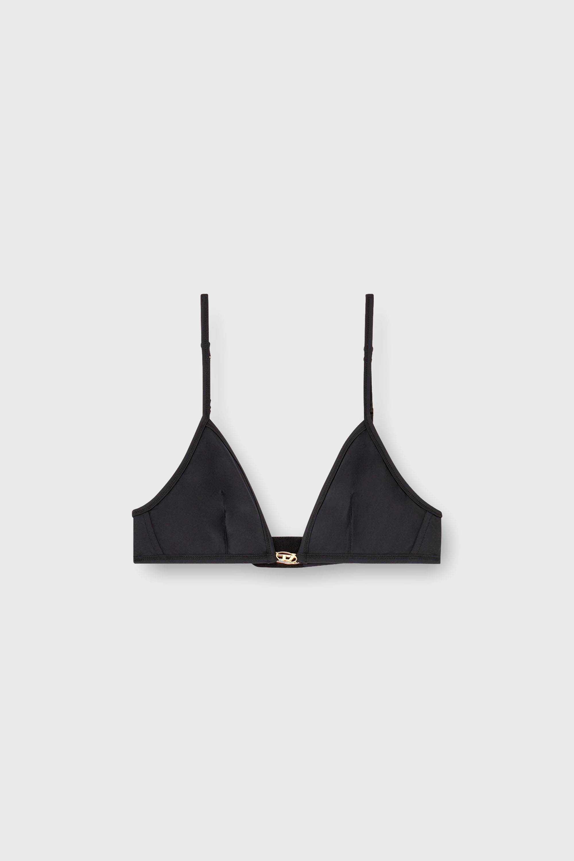 Diesel - LUNA-UTLT, Woman's Triangle bra in nylon with Oval D detail in Black - 2