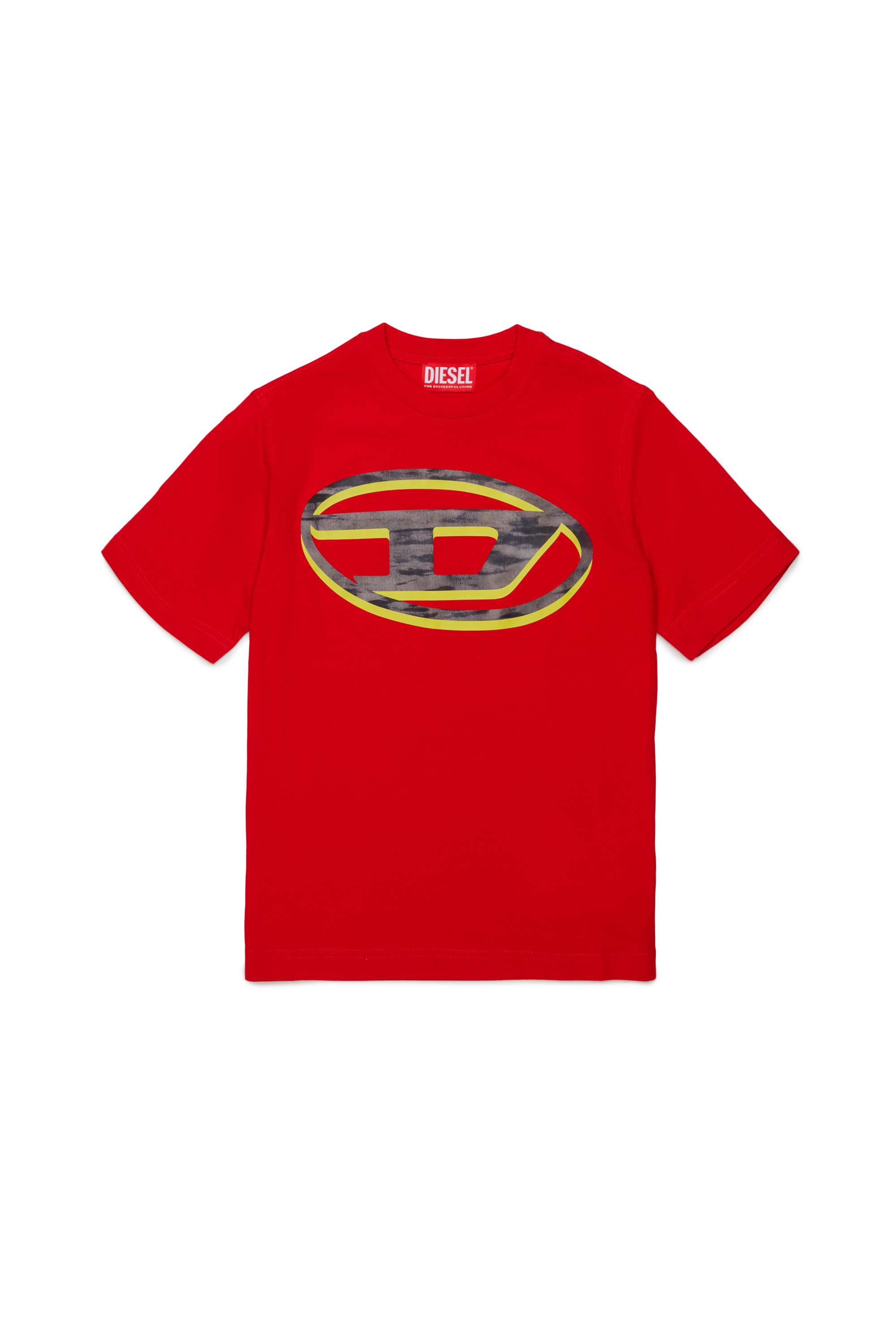 Diesel - TVEL OVER, Man's T-shirt with two-tone Oval D print in Red - 1
