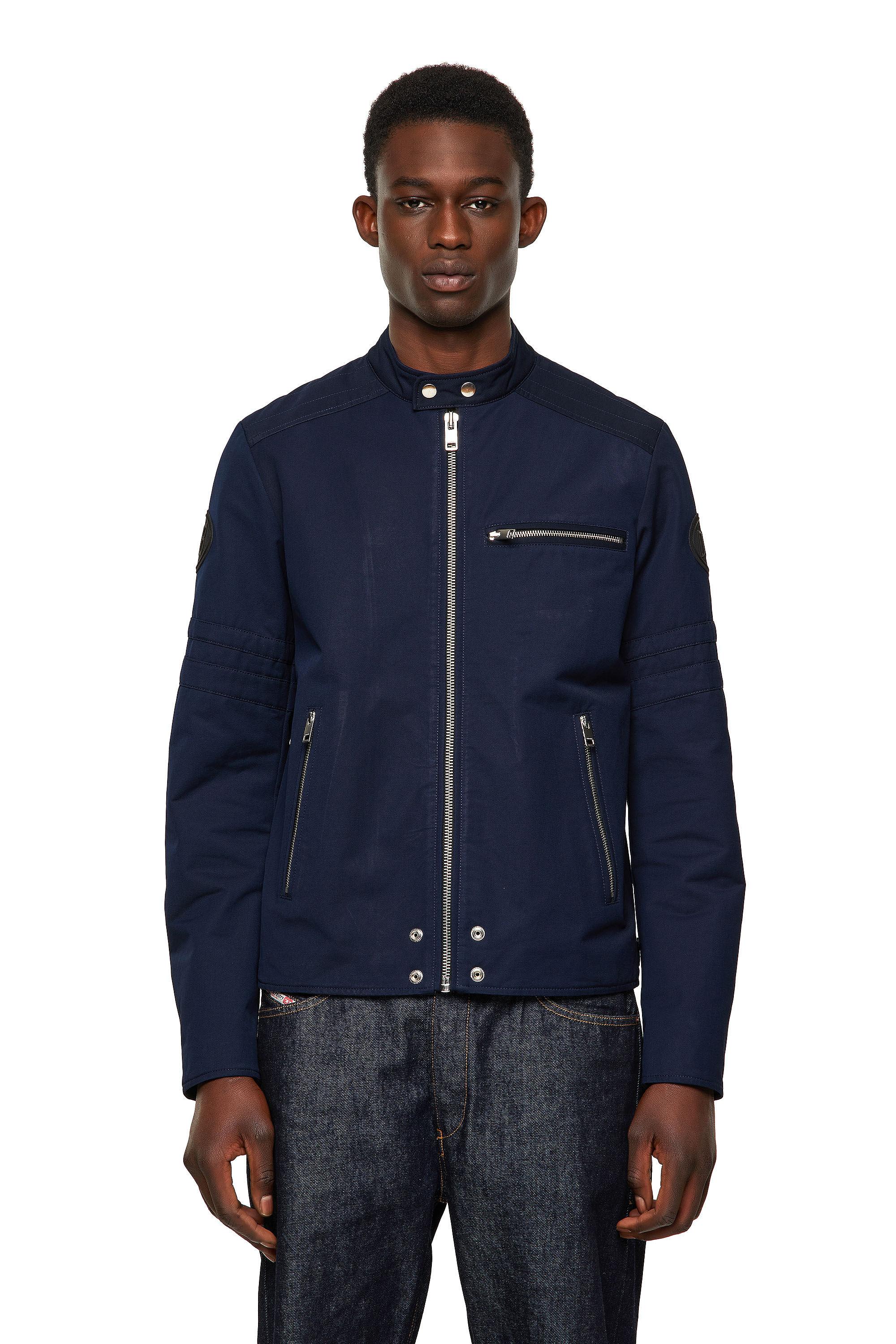 J-GLORY Man: Cotton-blend biker jacket | Diesel