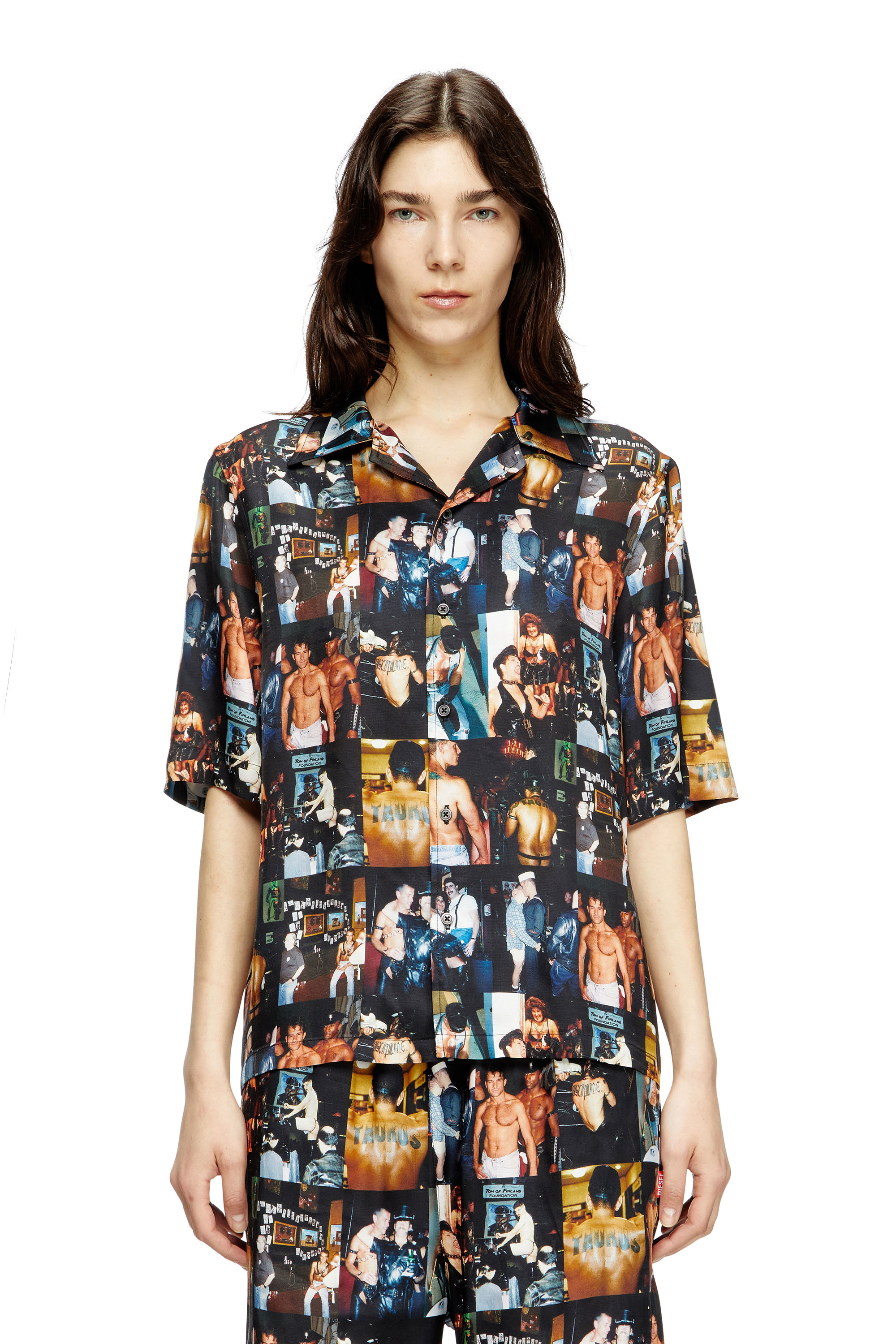 Diesel - PR-S-MEC-TOM25, Unisex's Bowling shirt with graphic prints in Black - 1