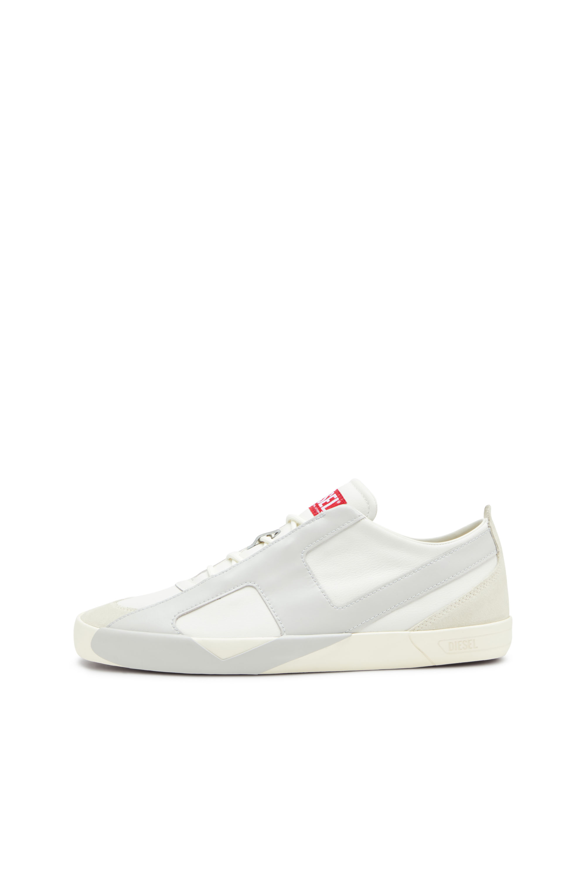 Diesel - S-SLANTE-D LOW, Man's S-Slante-D-Sneakers in suede and leather with D logo in White/Grey - 3