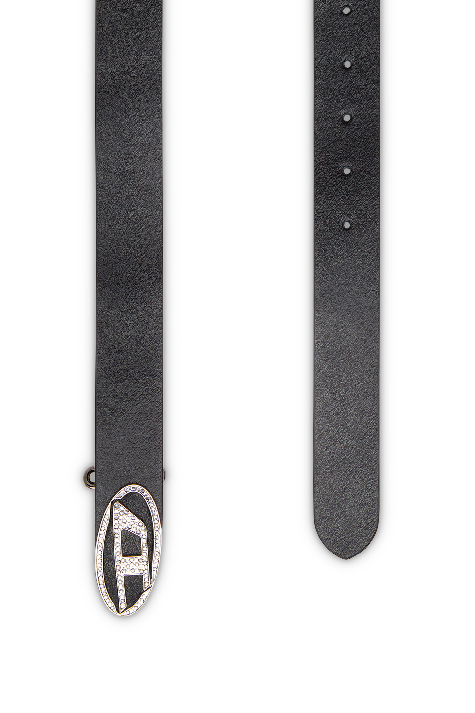 B-1DR-LAYER STRASS, Black Diesel - B-1DR-LAYER STRASS, Woman's 4cm Leather belt with crystal buckle in Black - 2