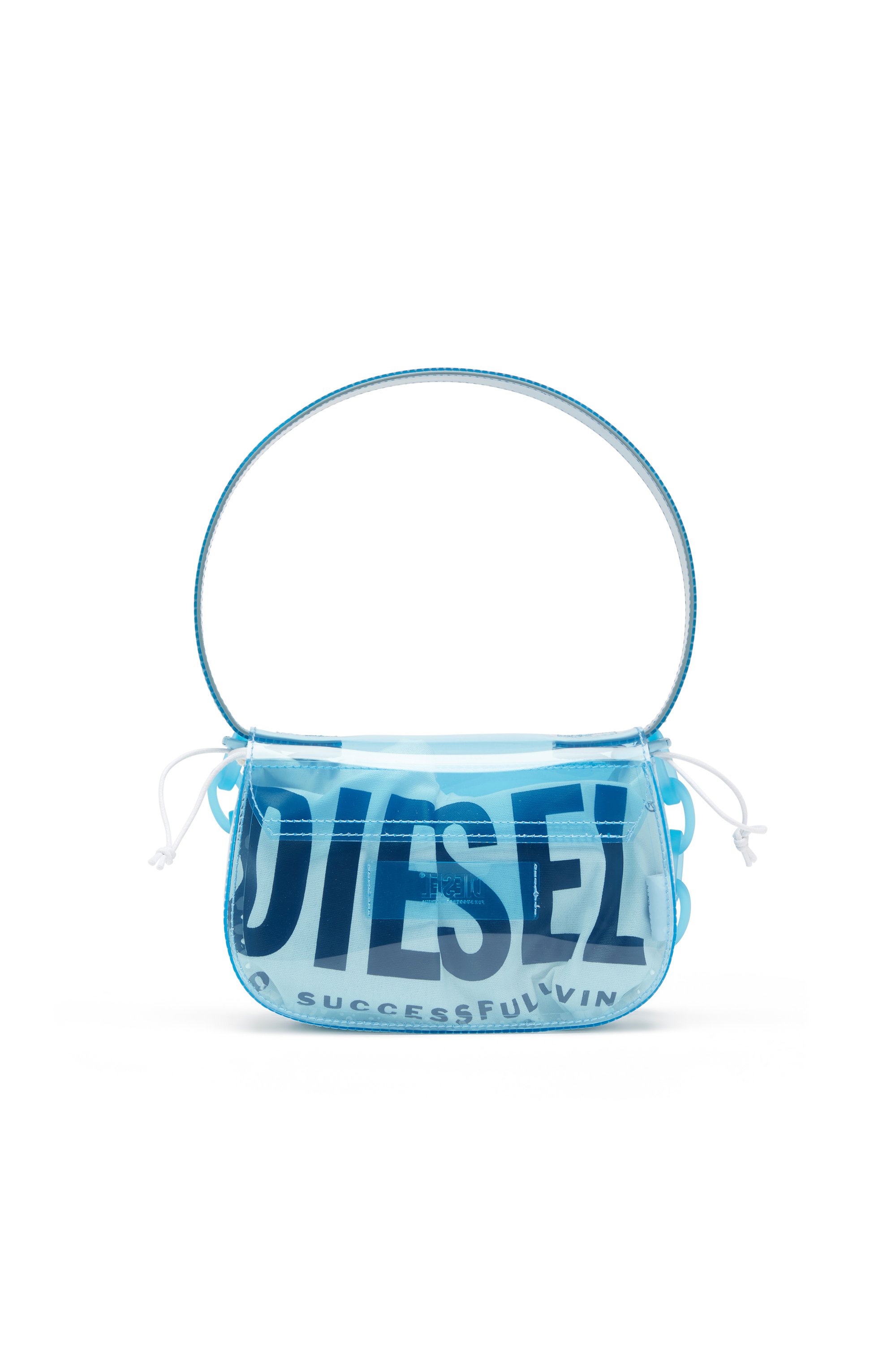 Diesel - 1DR, Woman's 1DR-Iconic shoulder bag in transparent TPU in Blue - 2