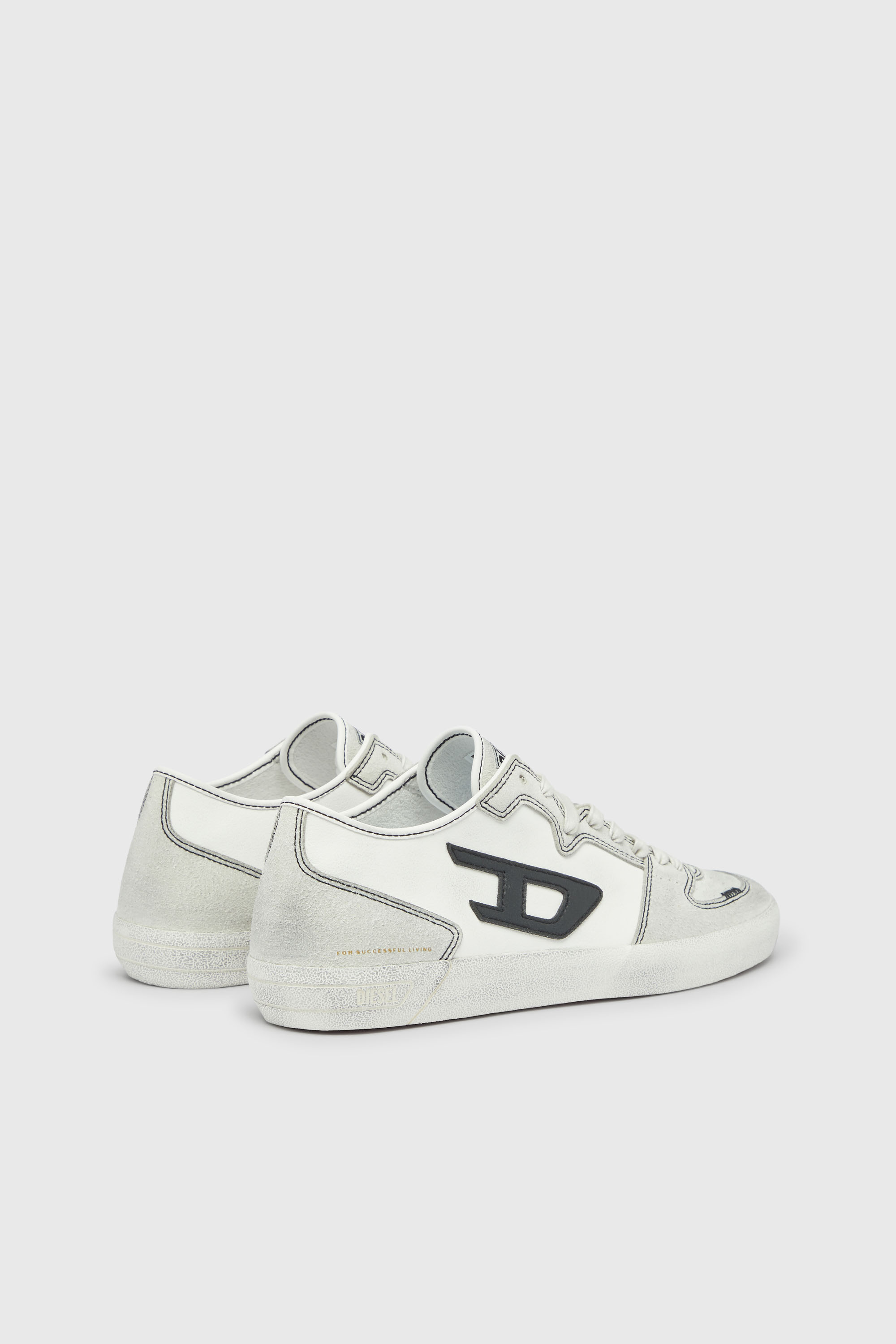 Diesel - S-LEROJI D-2 LOW, Man's S-Leroji-Panelled sneakers with D logo in White - 3