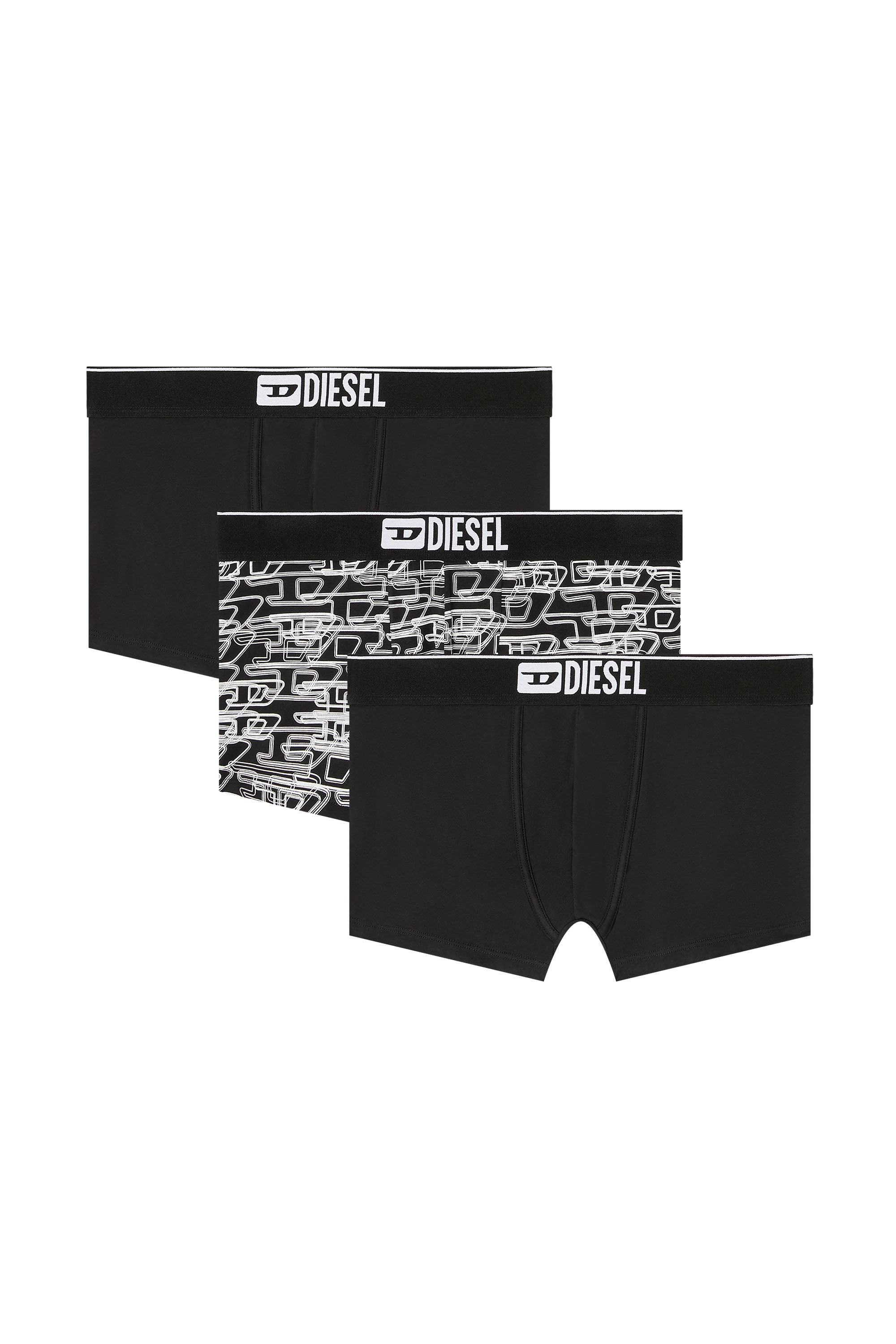 DAMIEN-D-BOX-3PACK, Black/White Diesel - DAMIEN-D-BOX-3PACK, Man's 3-pack of stretch cotton boxers with logo in Black/White - 2