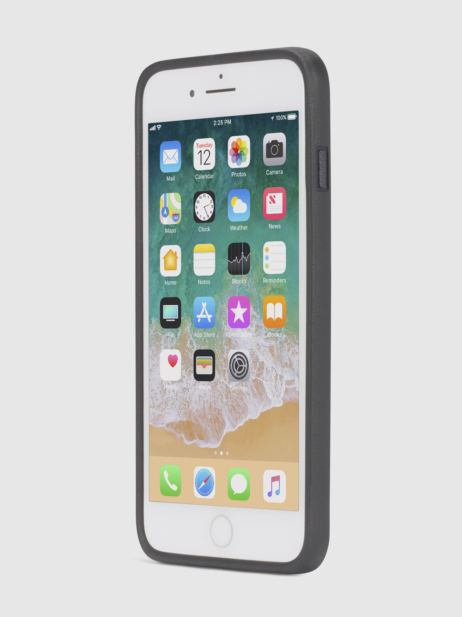 BLACK LINED LEATHER IPHONE 8/7/6s/6 CASE, 