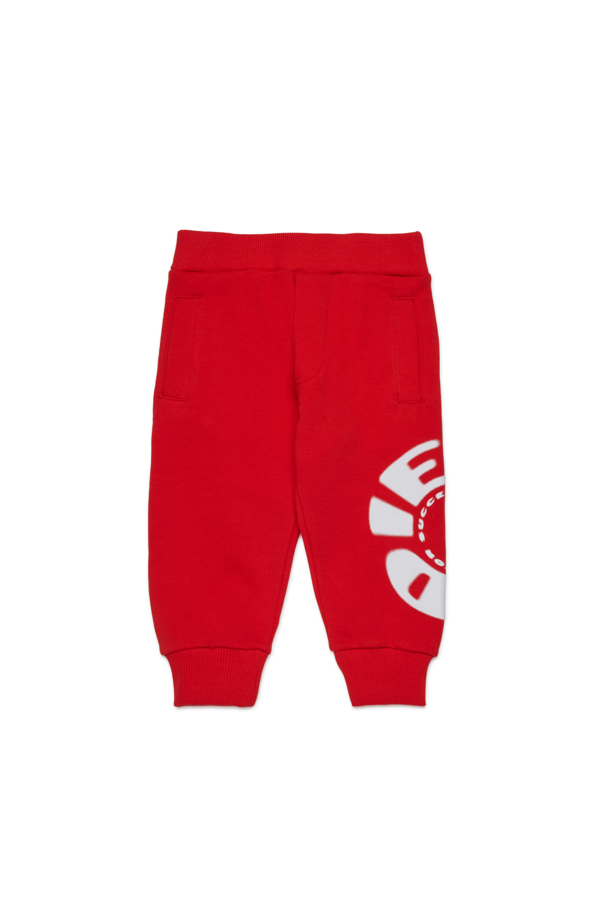 Diesel - PRAVONB, Man's Cotton pants with printed logo in Red - 1