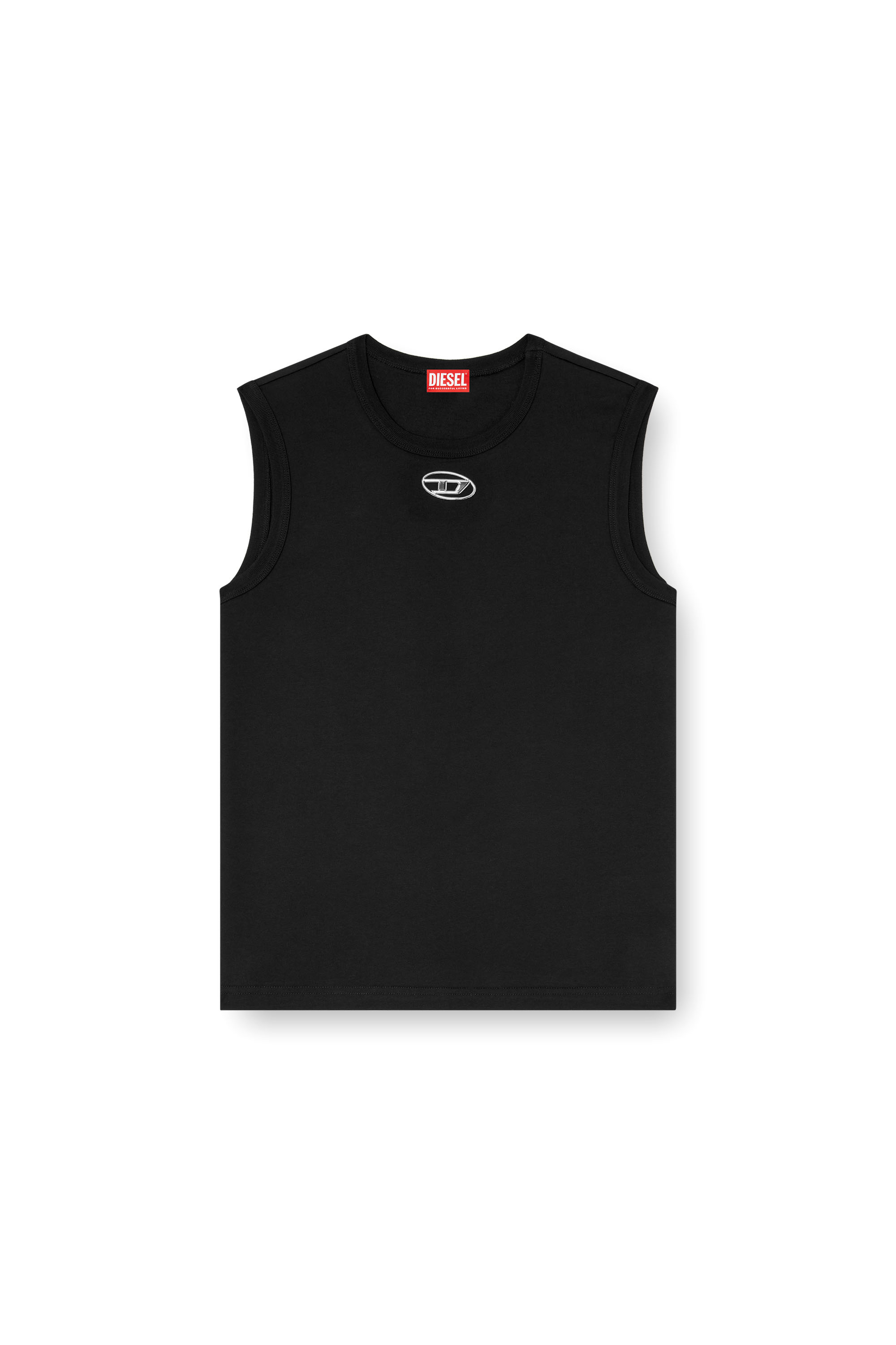 Diesel - T-BISCO-OD, Man's Tank top with metallic Oval D in Black - 3