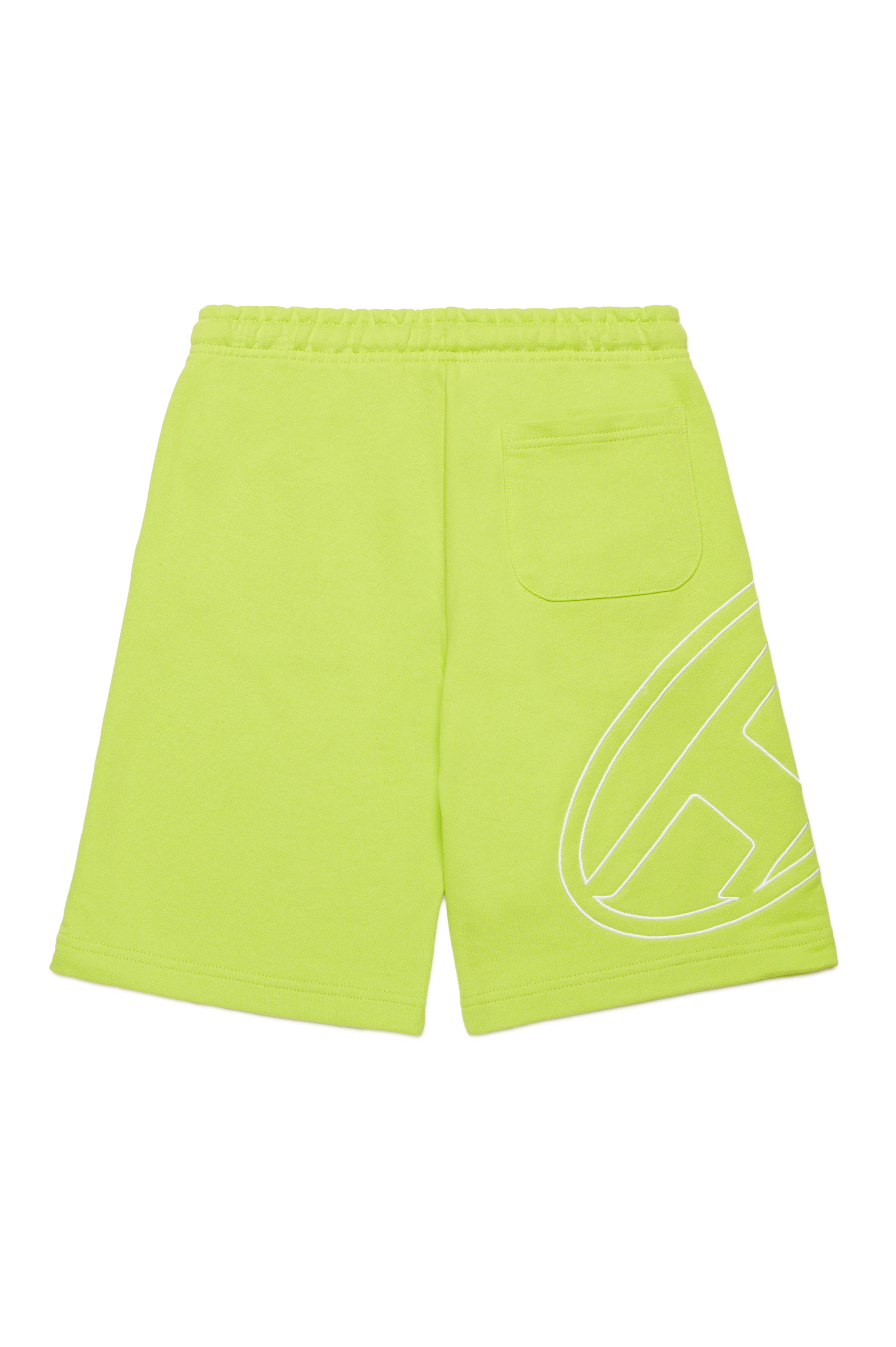 Diesel - PBETTYMEGOVALD, Man's Sweats shorts with Oval D embroidery in Green Fluo - 2