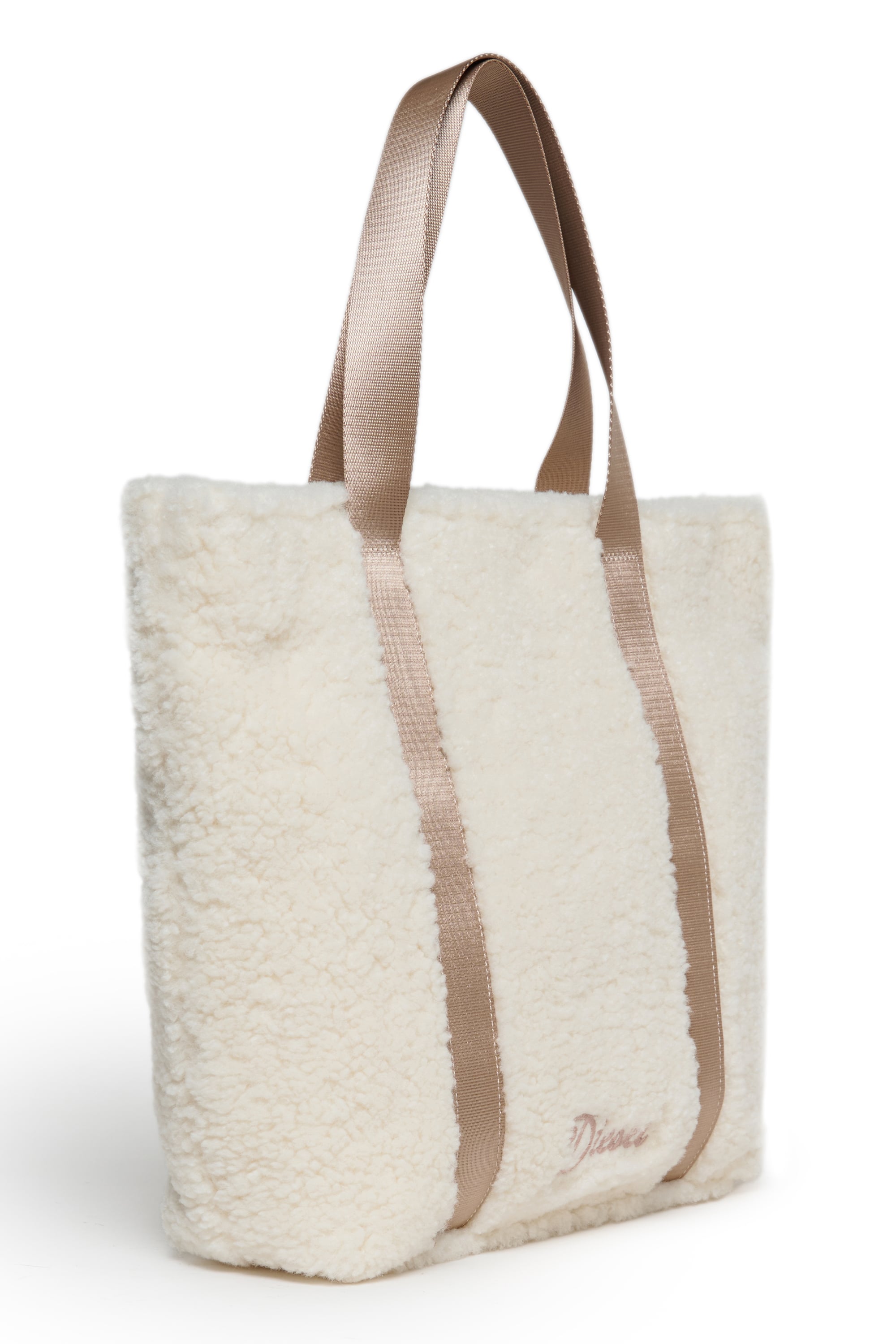 Diesel - WIXA, Woman's WIXA - Tote bag in teddy fleece in White - 3