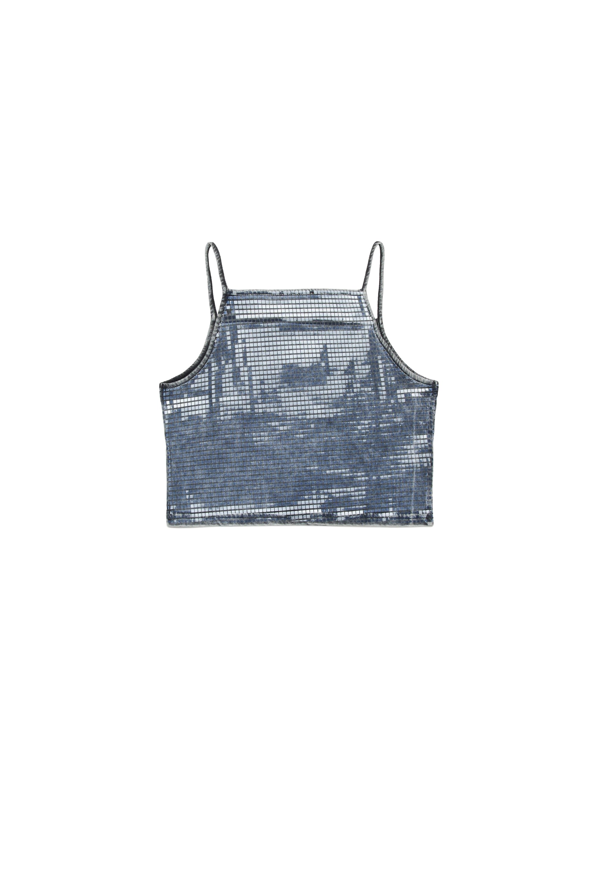 Diesel - TLILL, Woman's Cropped cami top in sequin jersey in Black - 2