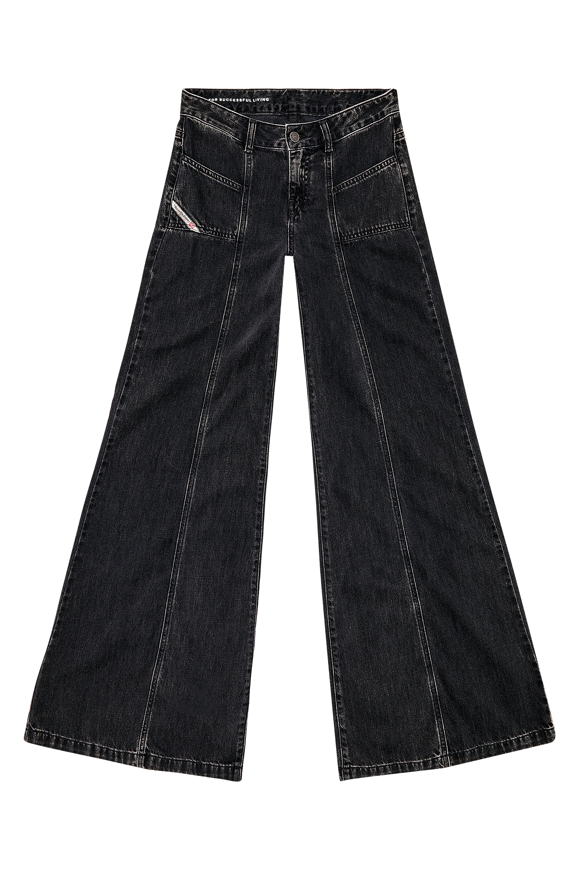 Diesel - Bootcut and Flare Jeans D-Akii 068HN, Black/Dark grey - Image 5