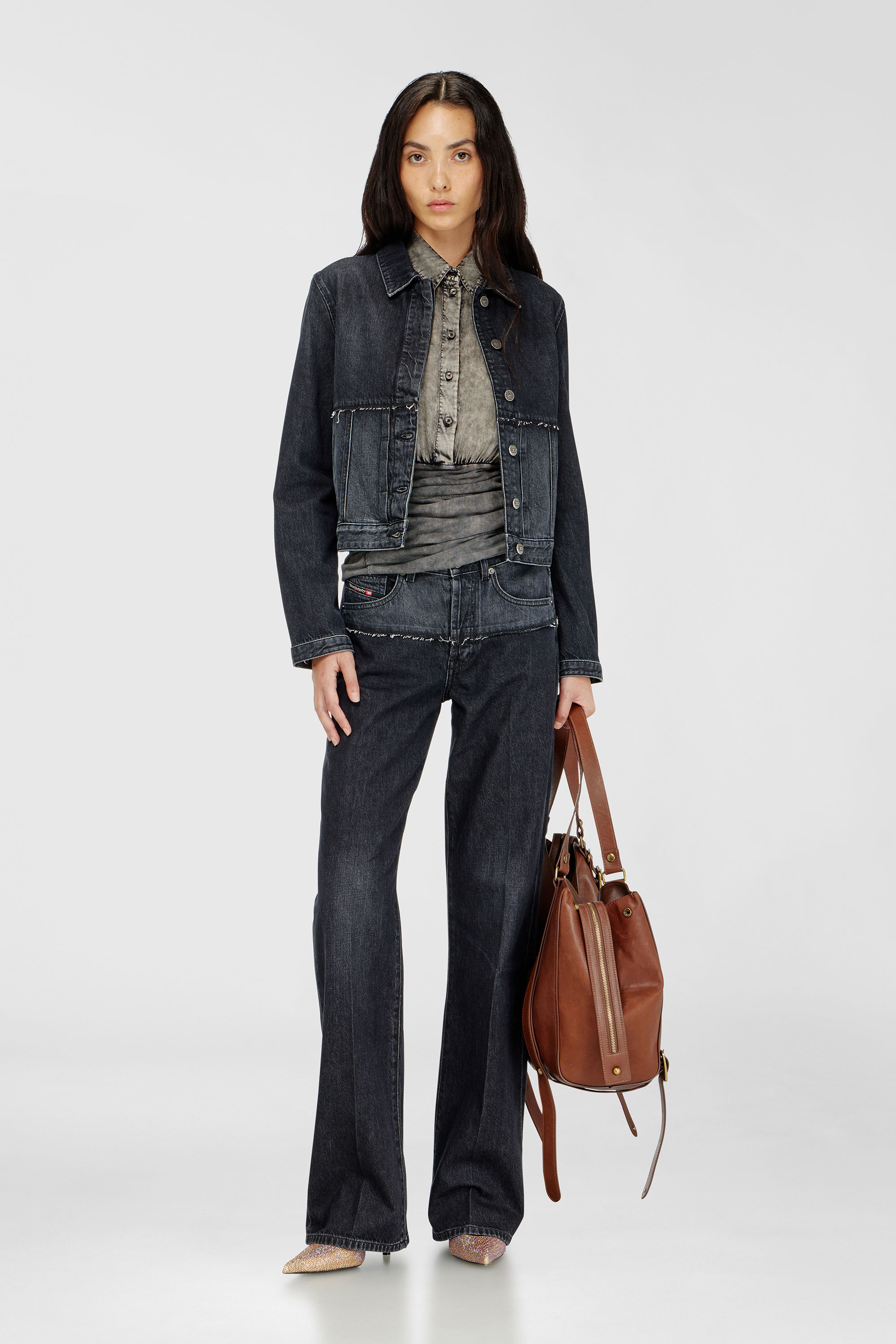 Jacket in sectioned denim